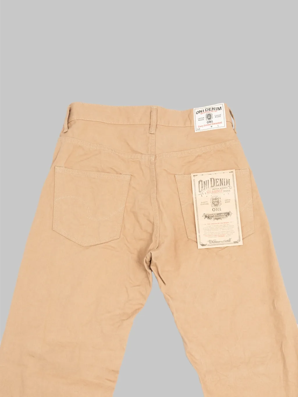 ONI Denim 022-SCKB 9.5oz Khaki Beige Selvedge Chino Relax Straight