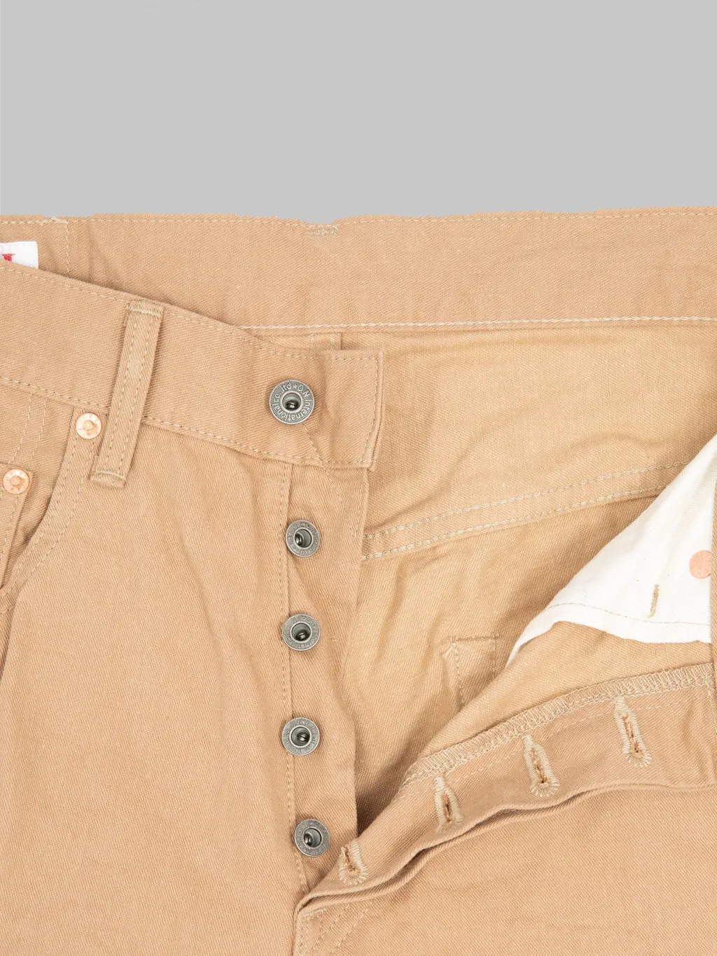 ONI Denim 022-SCKB 9.5oz Khaki Beige Selvedge Chino Relax Straight