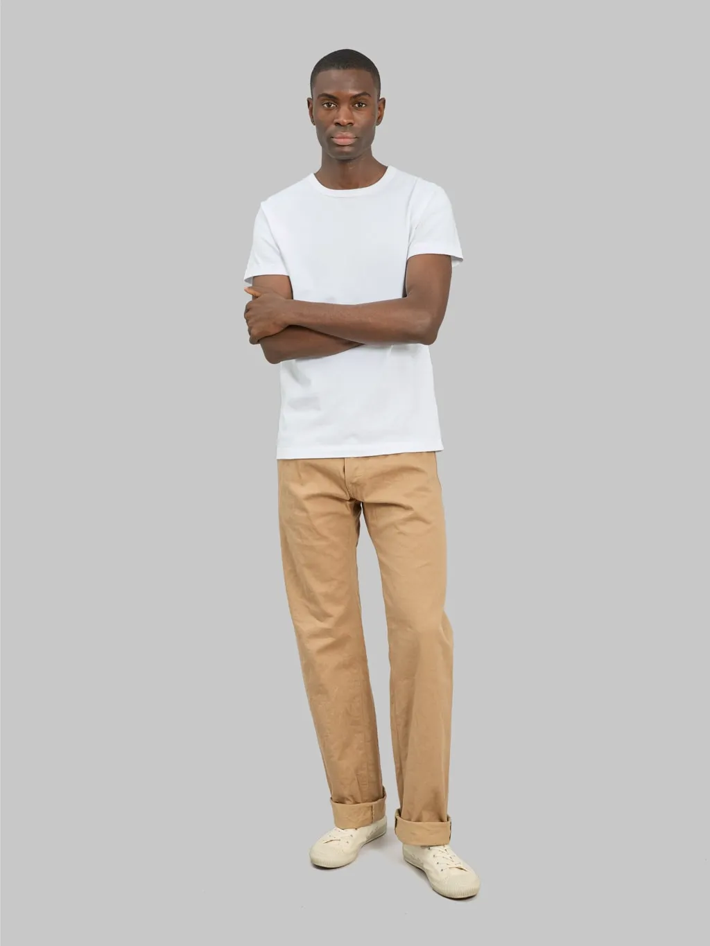 ONI Denim 022-SCKB 9.5oz Khaki Beige Selvedge Chino Relax Straight