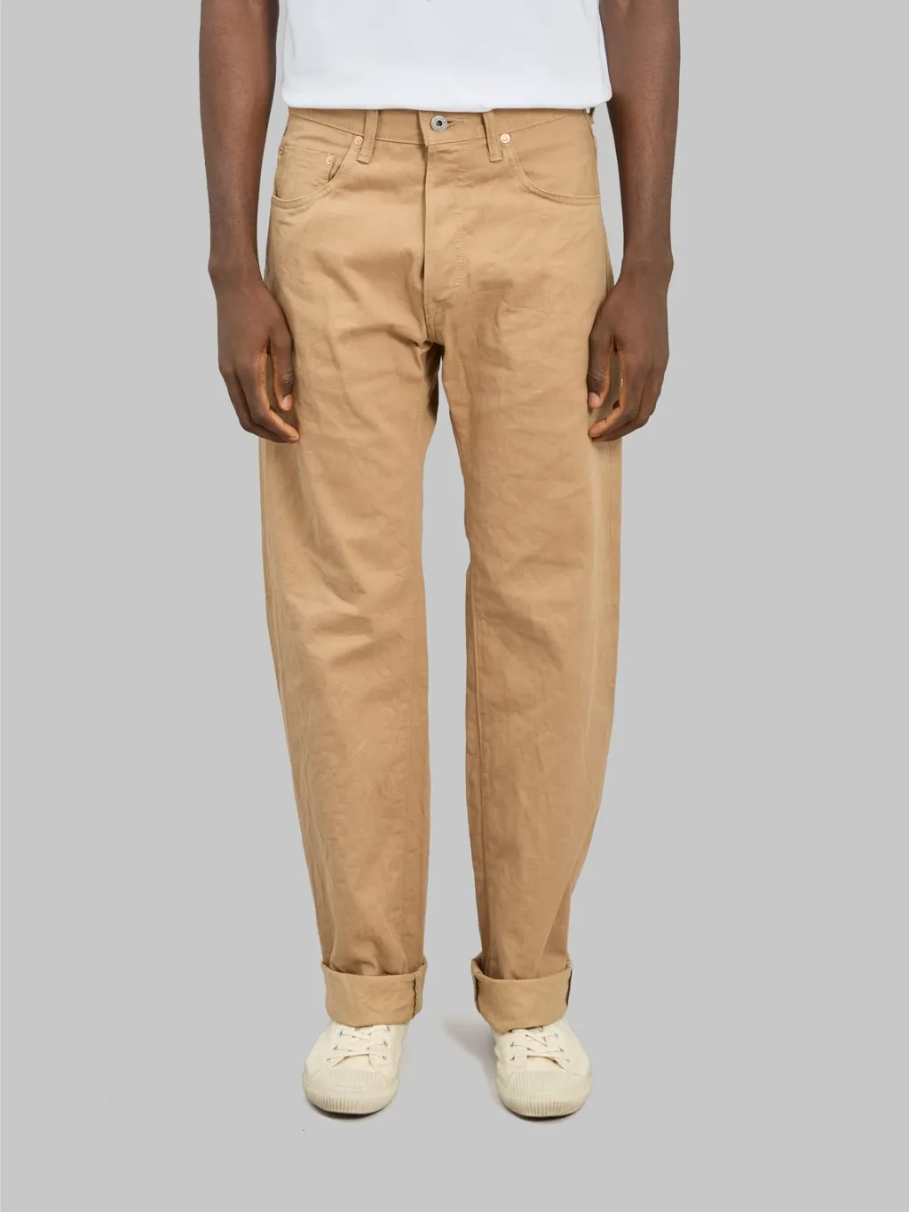 ONI Denim 022-SCKB 9.5oz Khaki Beige Selvedge Chino Relax Straight
