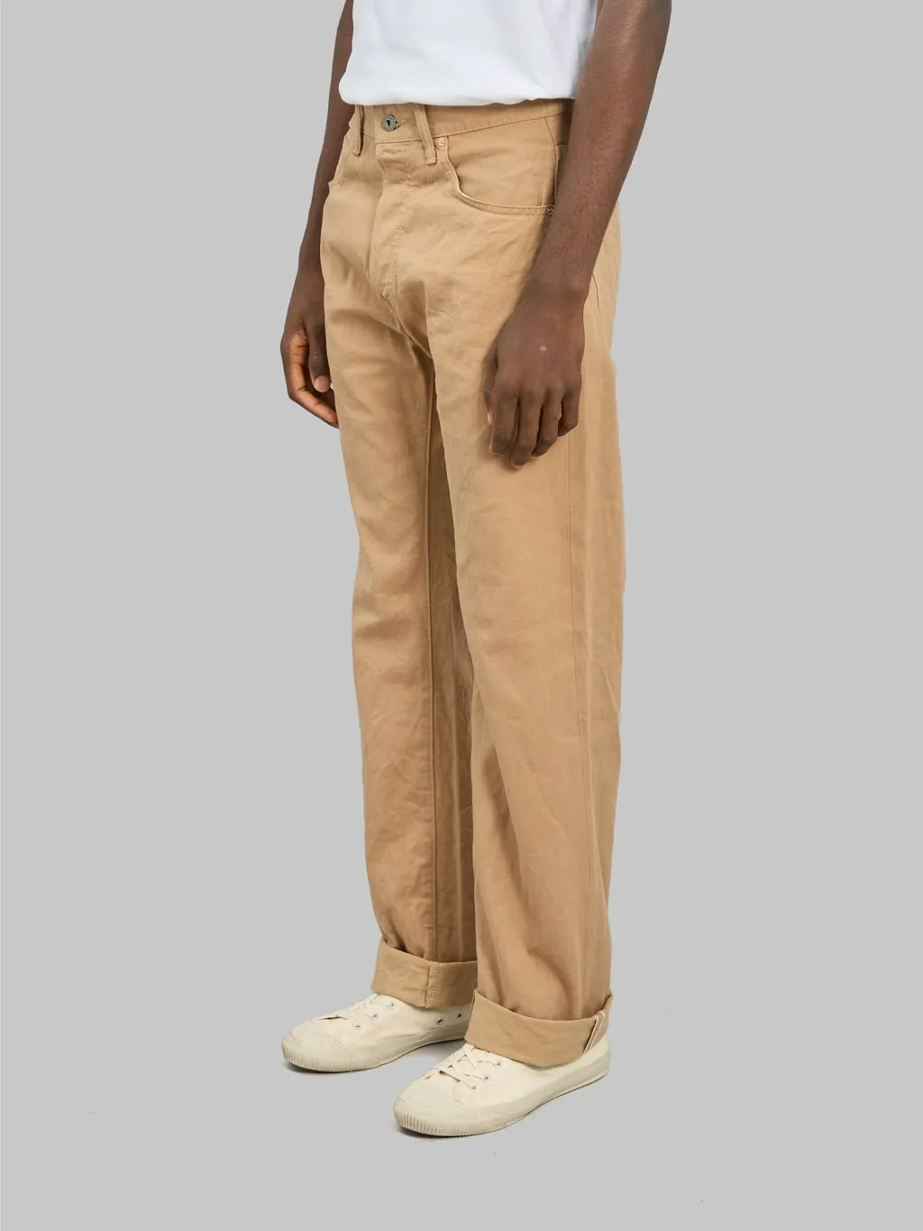 ONI Denim 022-SCKB 9.5oz Khaki Beige Selvedge Chino Relax Straight