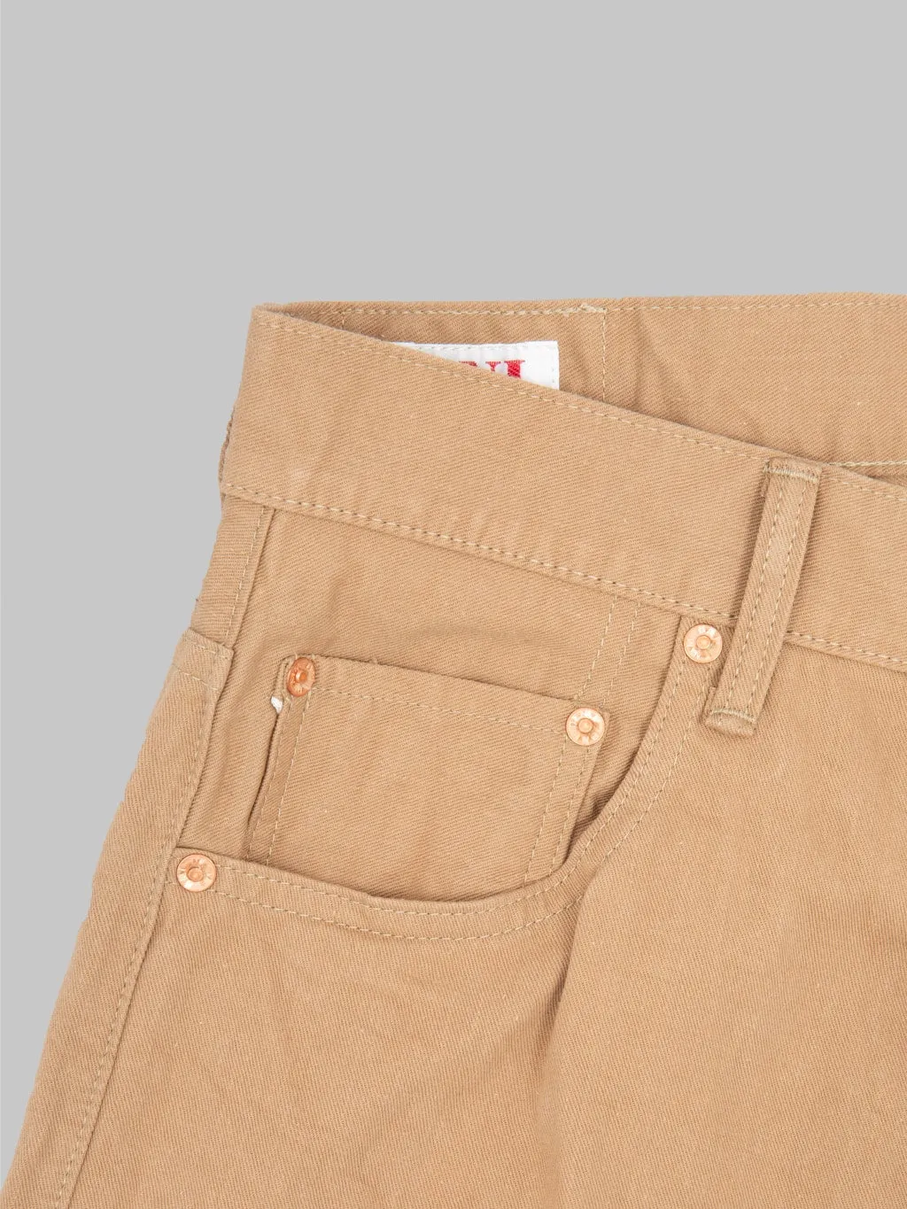 ONI Denim 022-SCKB 9.5oz Khaki Beige Selvedge Chino Relax Straight