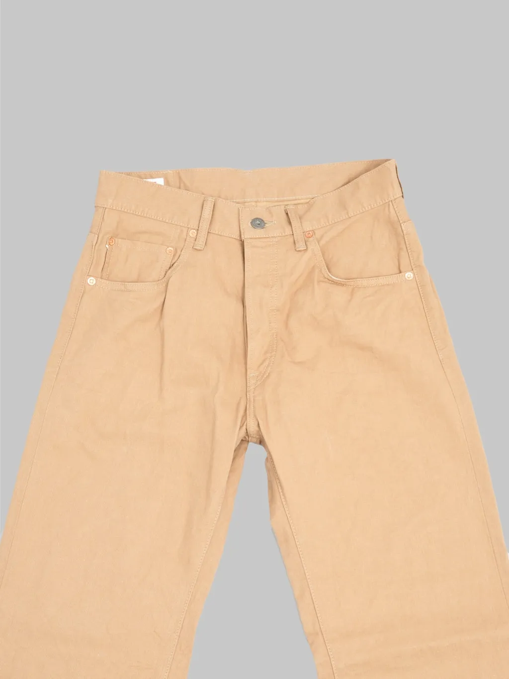 ONI Denim 022-SCKB 9.5oz Khaki Beige Selvedge Chino Relax Straight