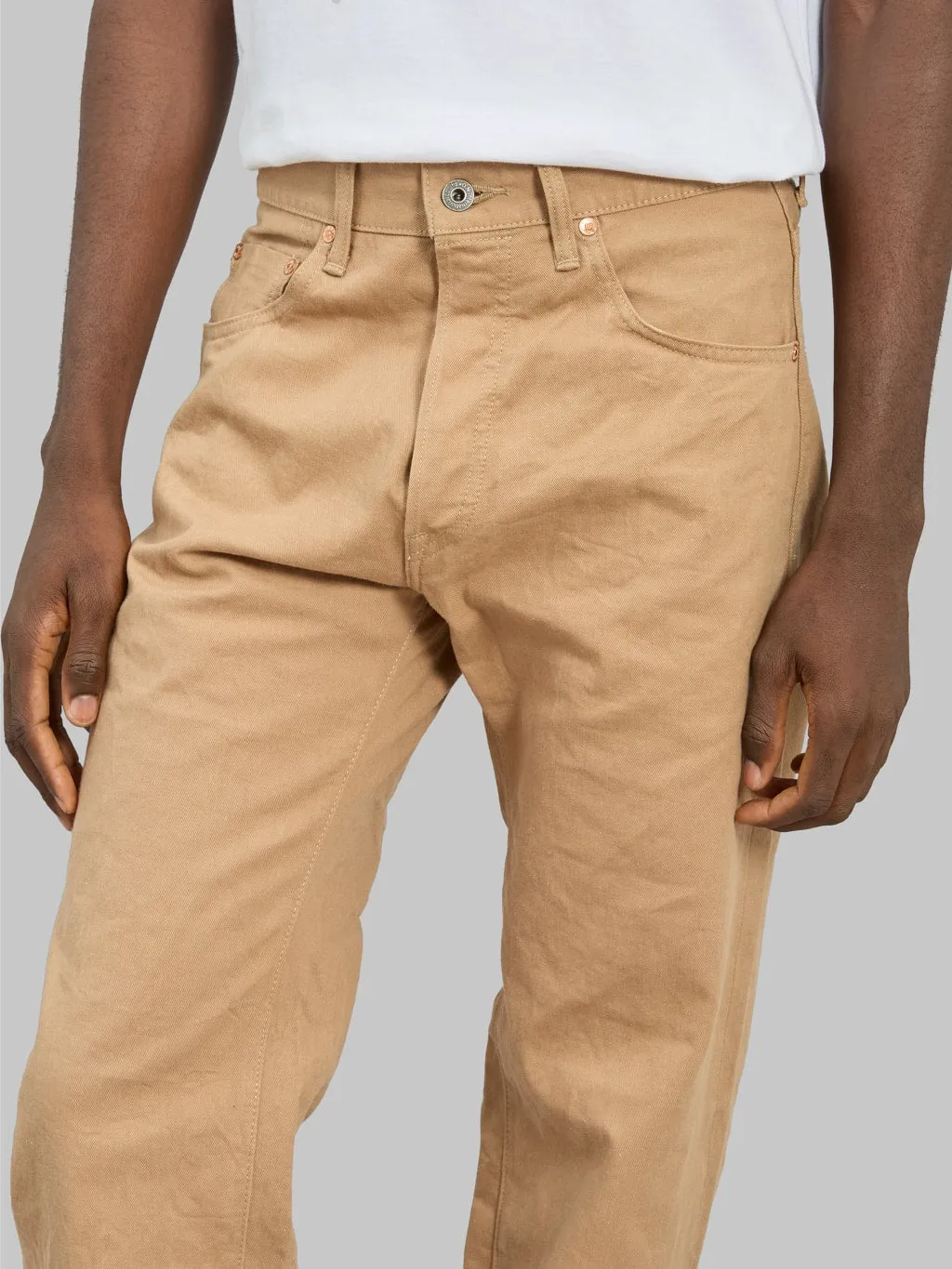 ONI Denim 022-SCKB 9.5oz Khaki Beige Selvedge Chino Relax Straight