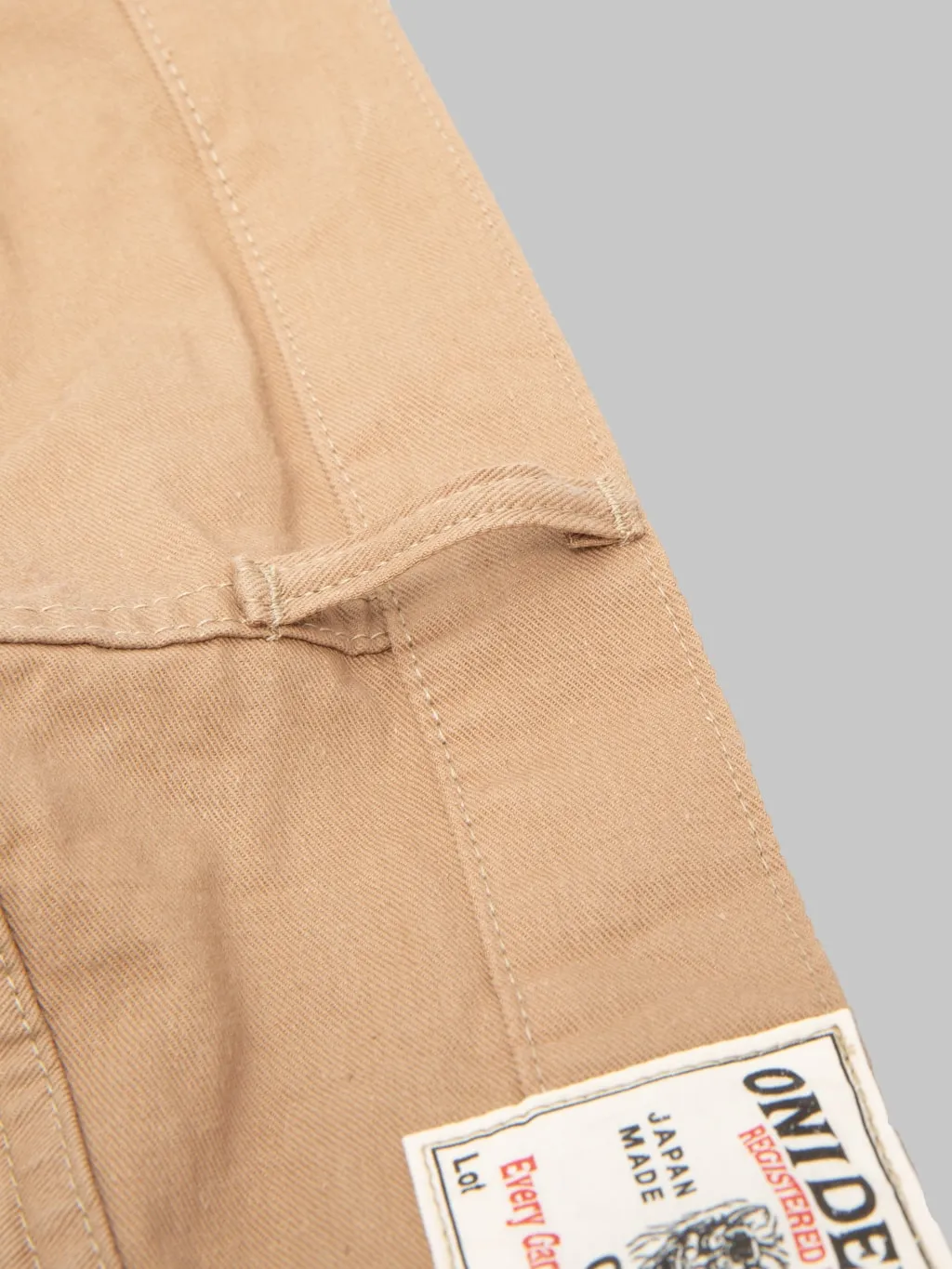 ONI Denim 022-SCKB 9.5oz Khaki Beige Selvedge Chino Relax Straight