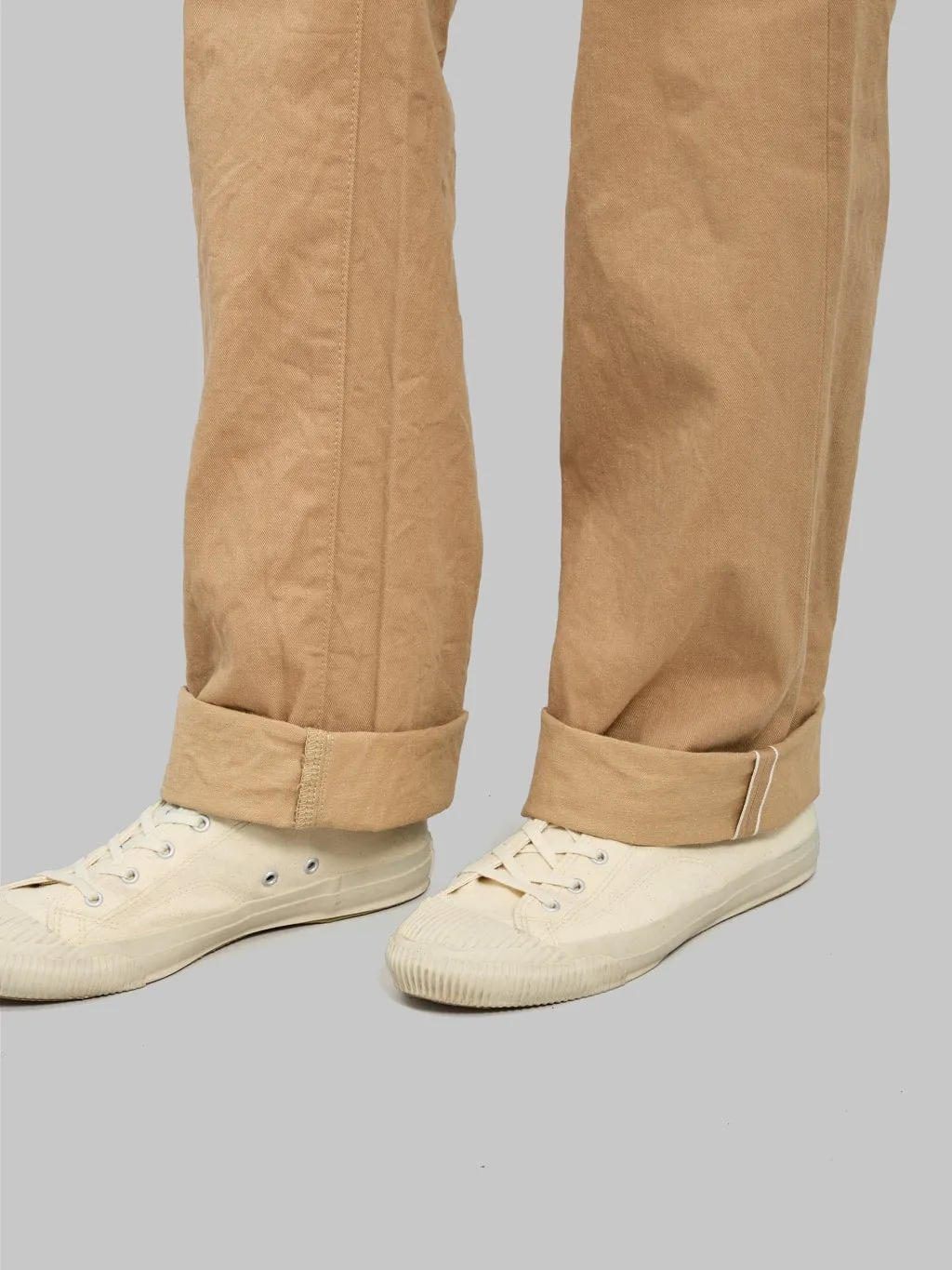 ONI Denim 022-SCKB 9.5oz Khaki Beige Selvedge Chino Relax Straight