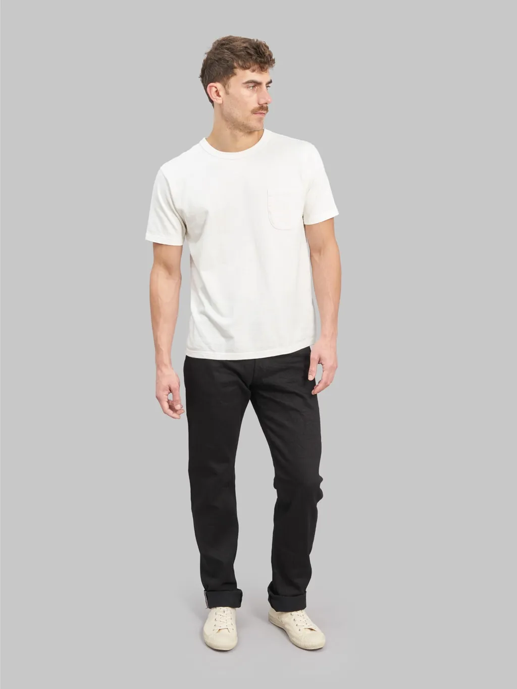 ONI Denim 286-13BK Jet Black Denim 13oz Neat Straight Jeans