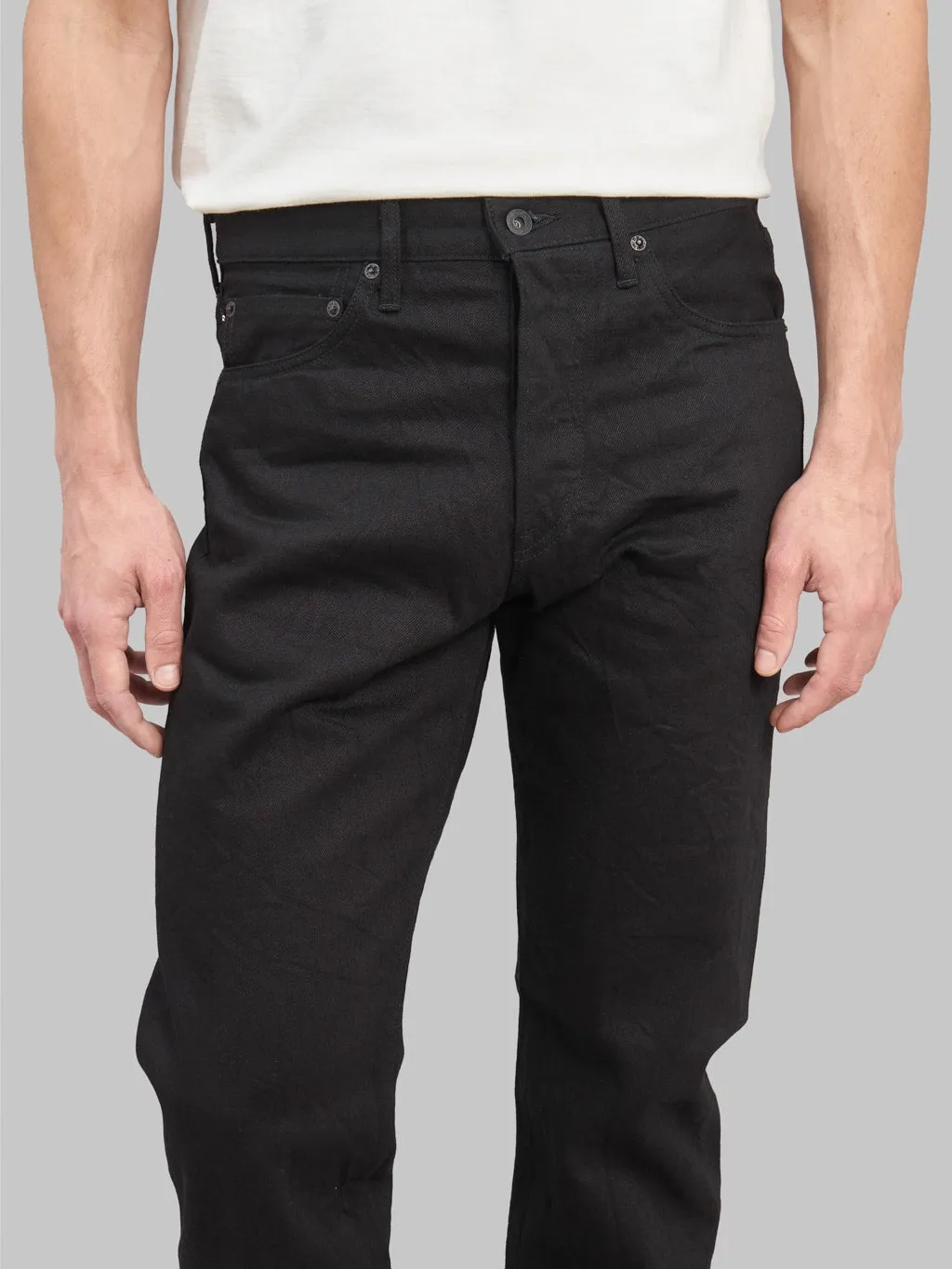 ONI Denim 286-13BK Jet Black Denim 13oz Neat Straight Jeans