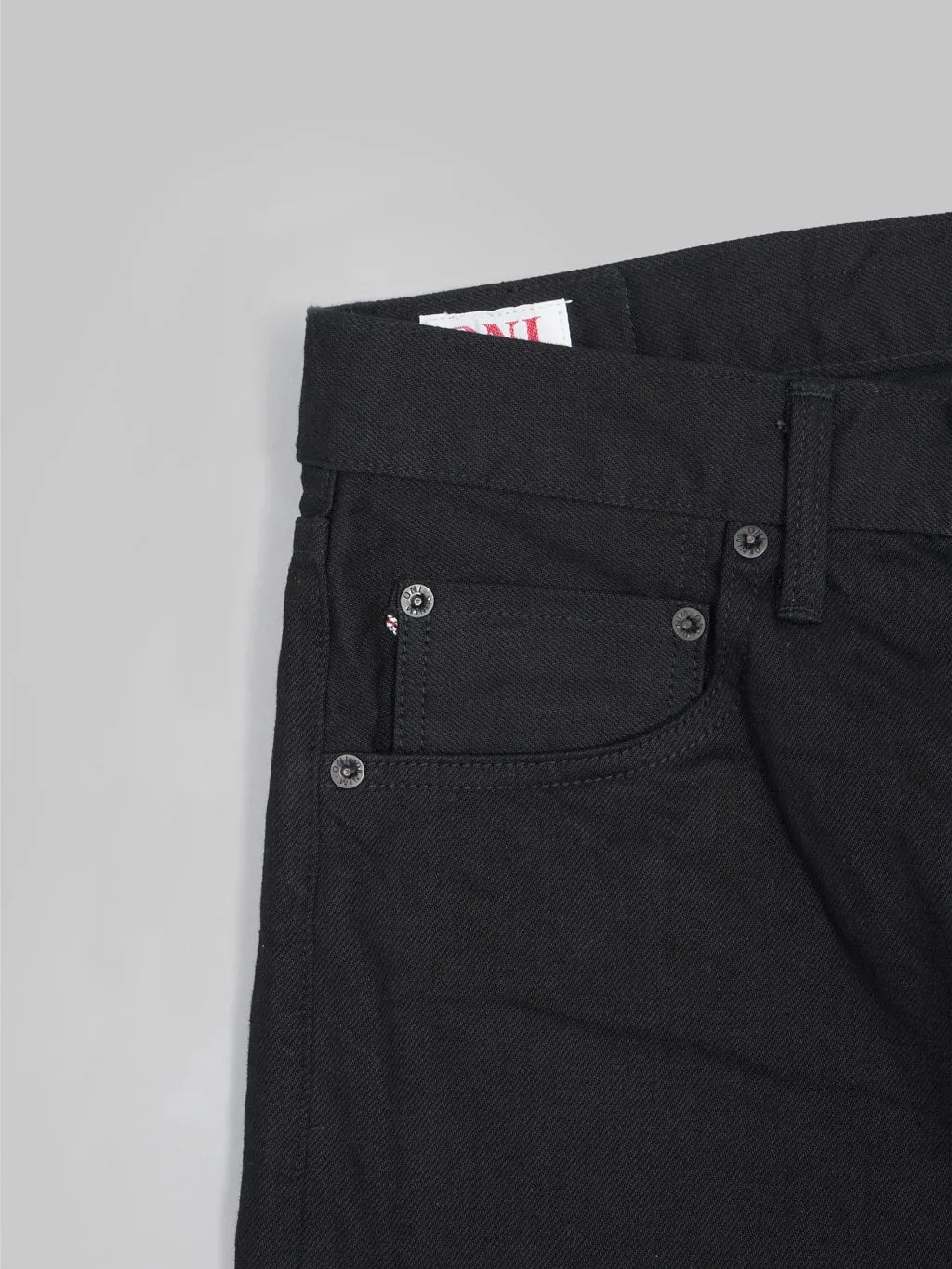ONI Denim 286-13BK Jet Black Denim 13oz Neat Straight Jeans