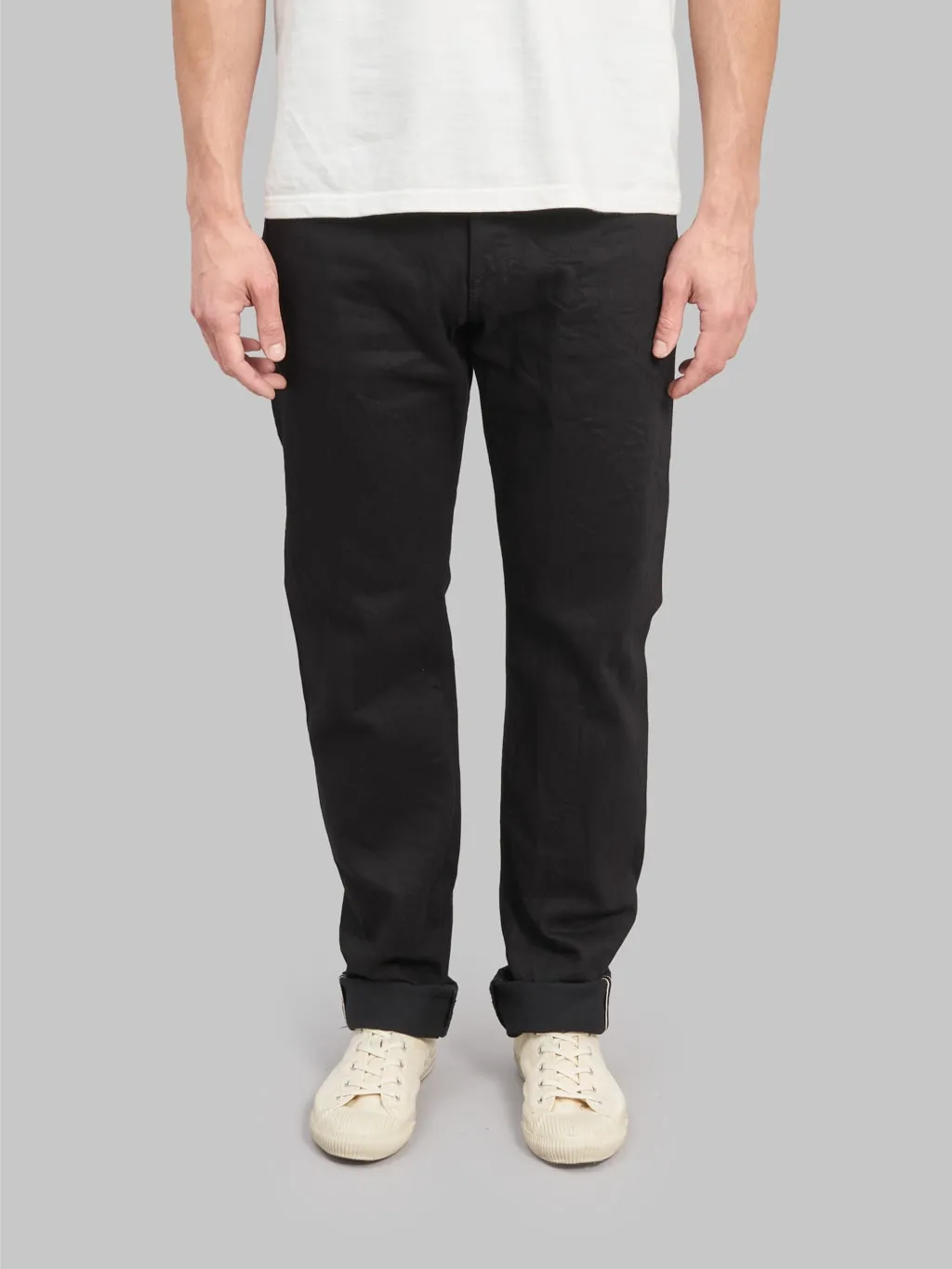 ONI Denim 286-13BK Jet Black Denim 13oz Neat Straight Jeans
