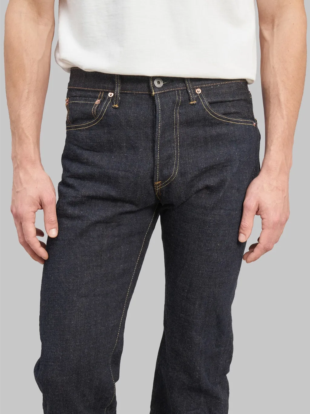 ONI Denim 288-KBE Indigo Beige 14oz Regular Straight Jeans