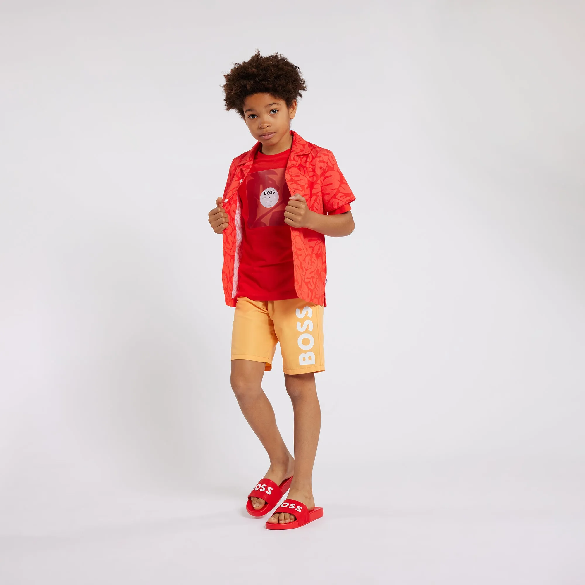 Orange Side Logo Swimshorts