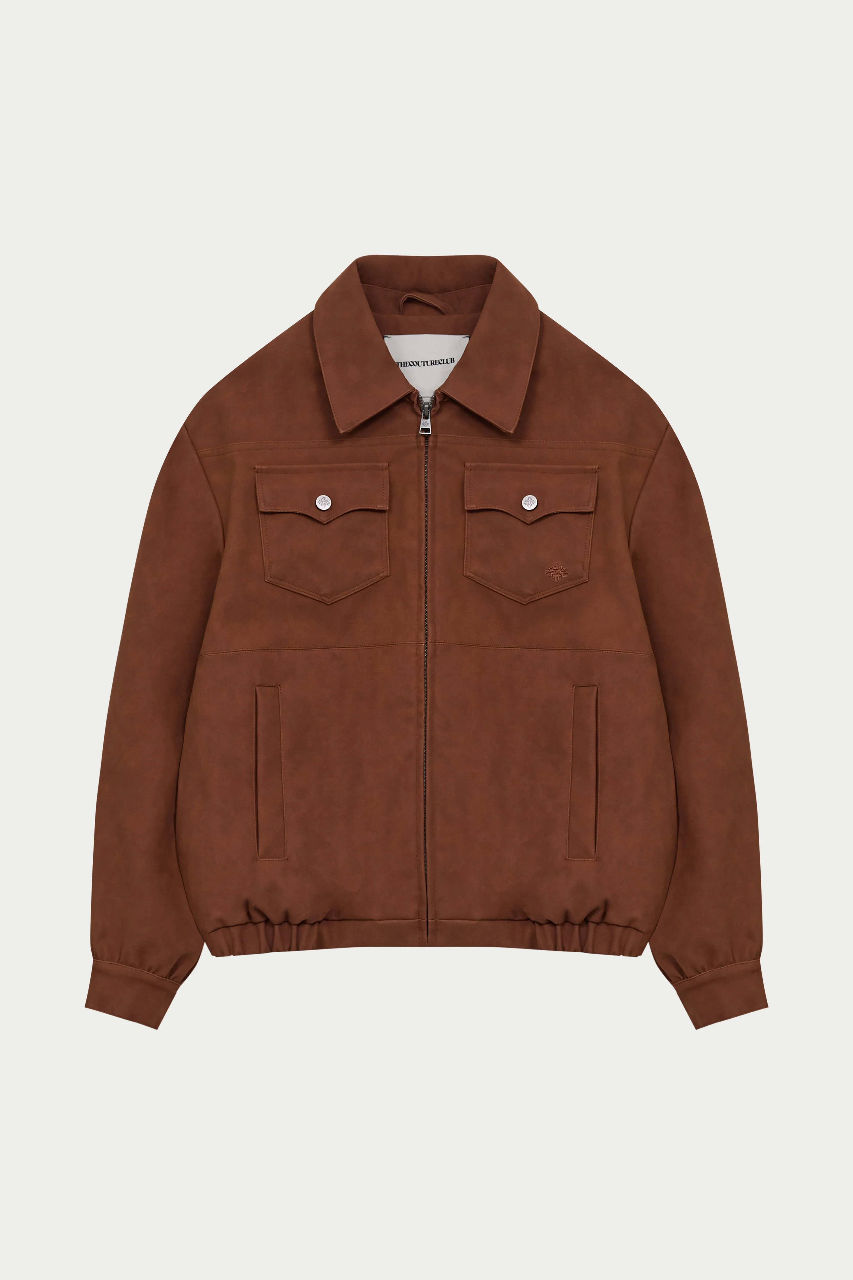 OVERSIZED FAUX SUEDE WESTERN JACKET - TAN