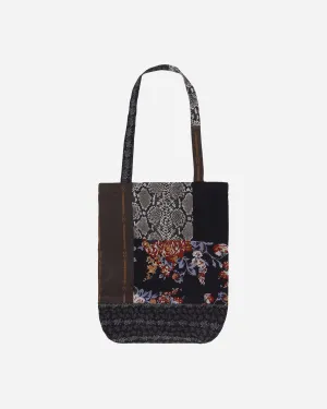 Patchwork Novel Tote Bag Black