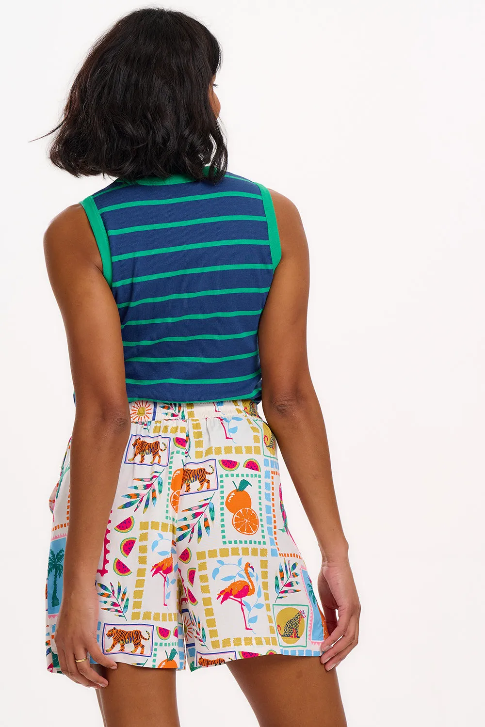 Patty Shorts - Off-White. Jungle Tile