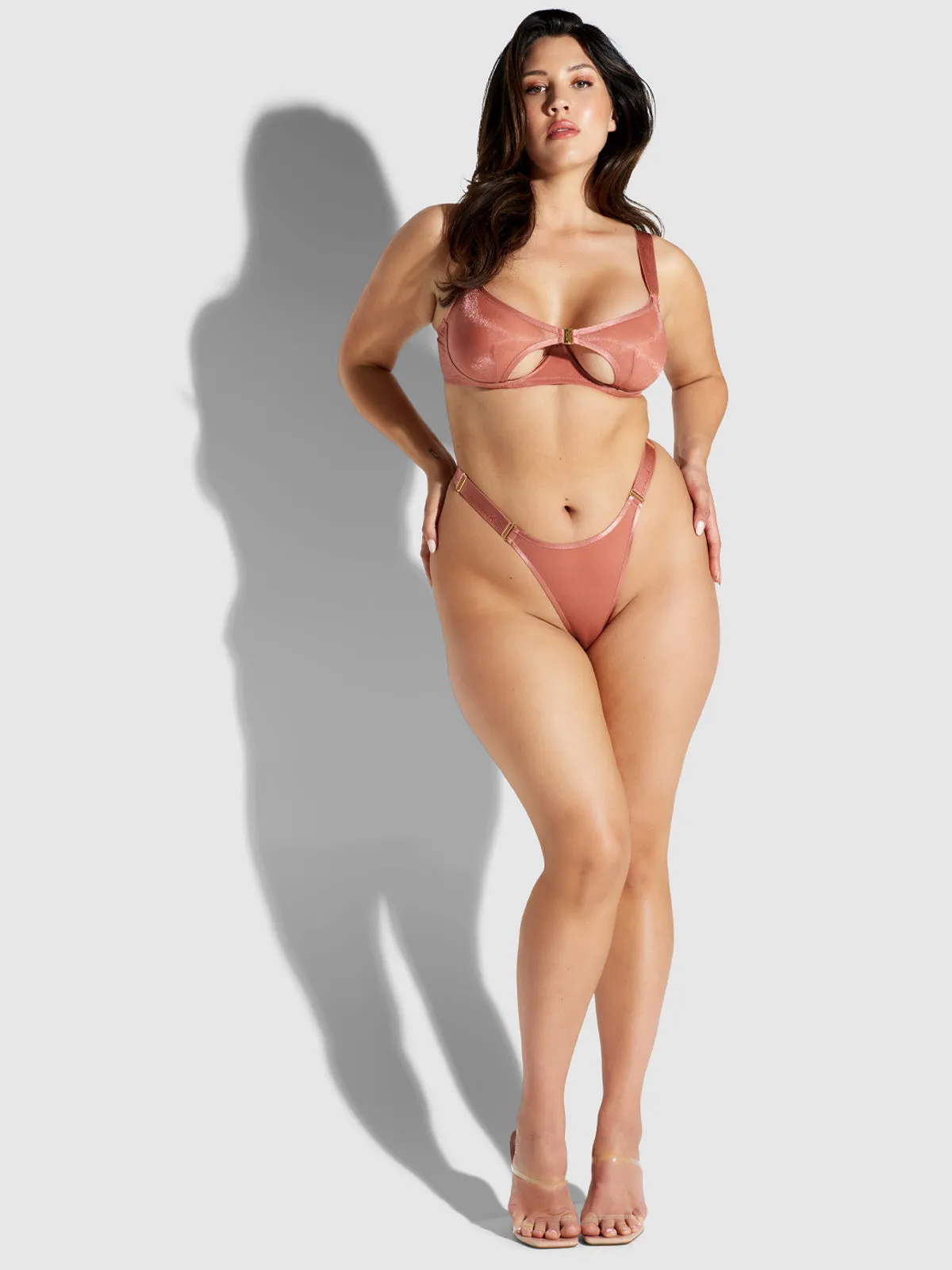 Pia Elastic Side Mesh Thong