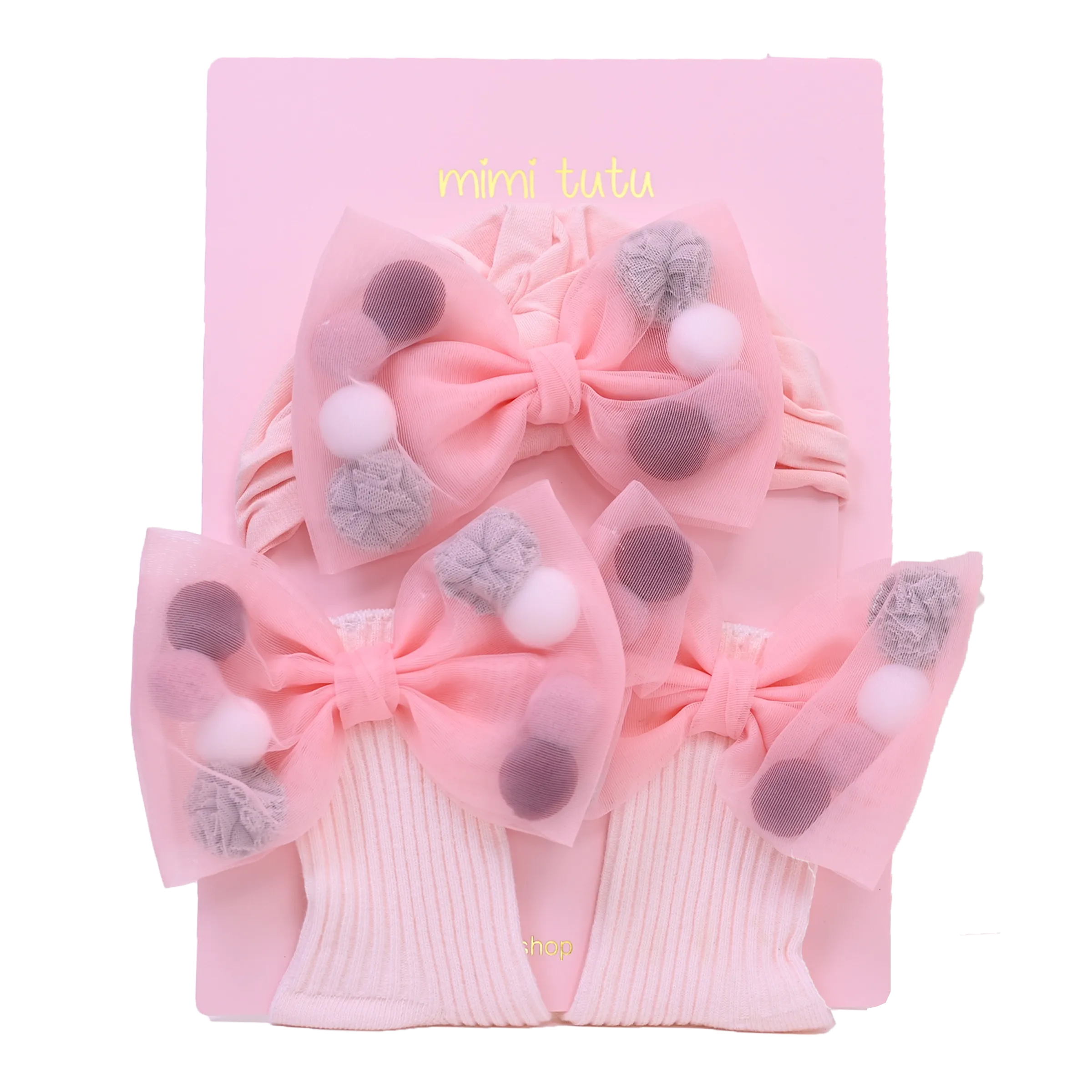 Pink Bow and Multicolored Accent Gift Set