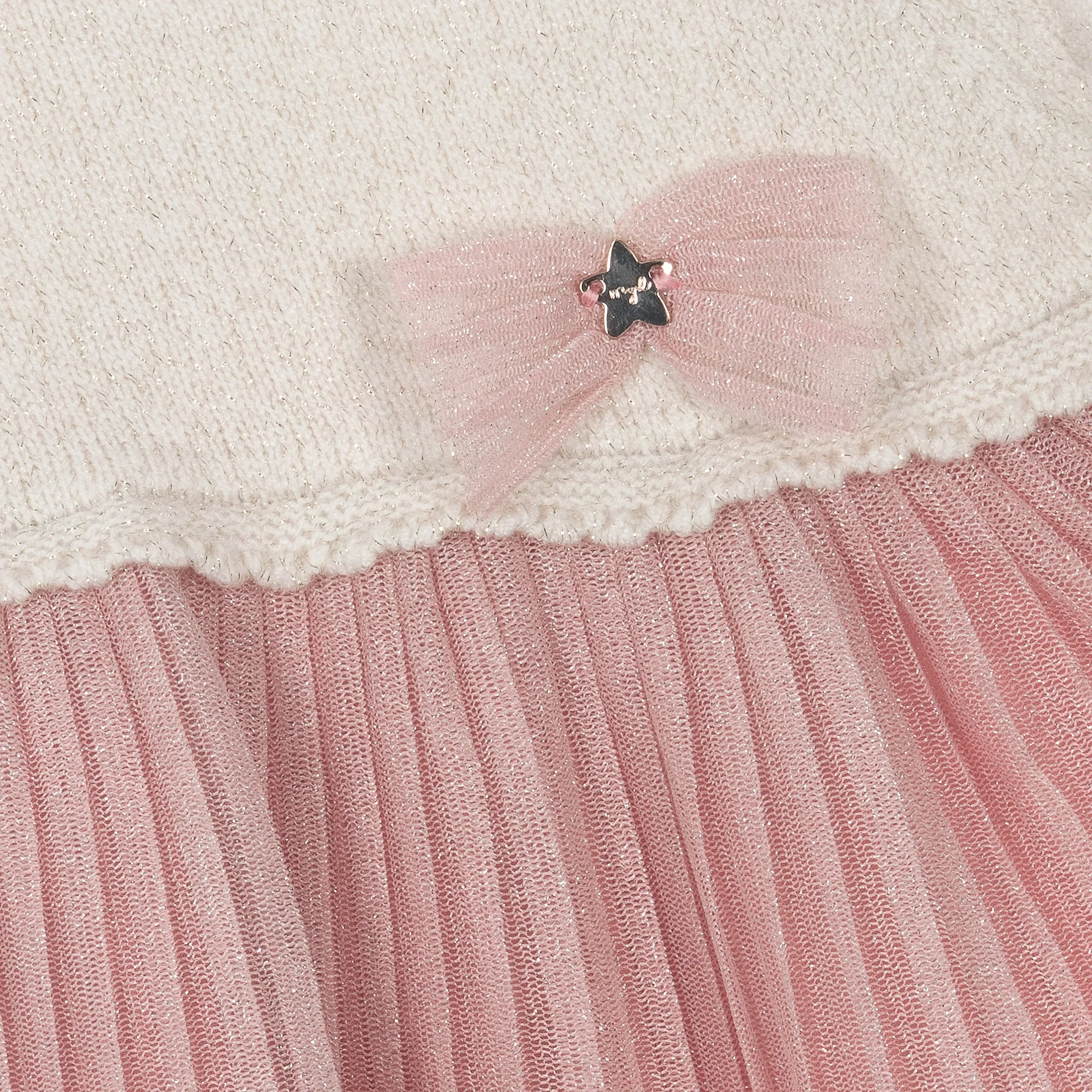 Pink Bow Applique Jersey Dress