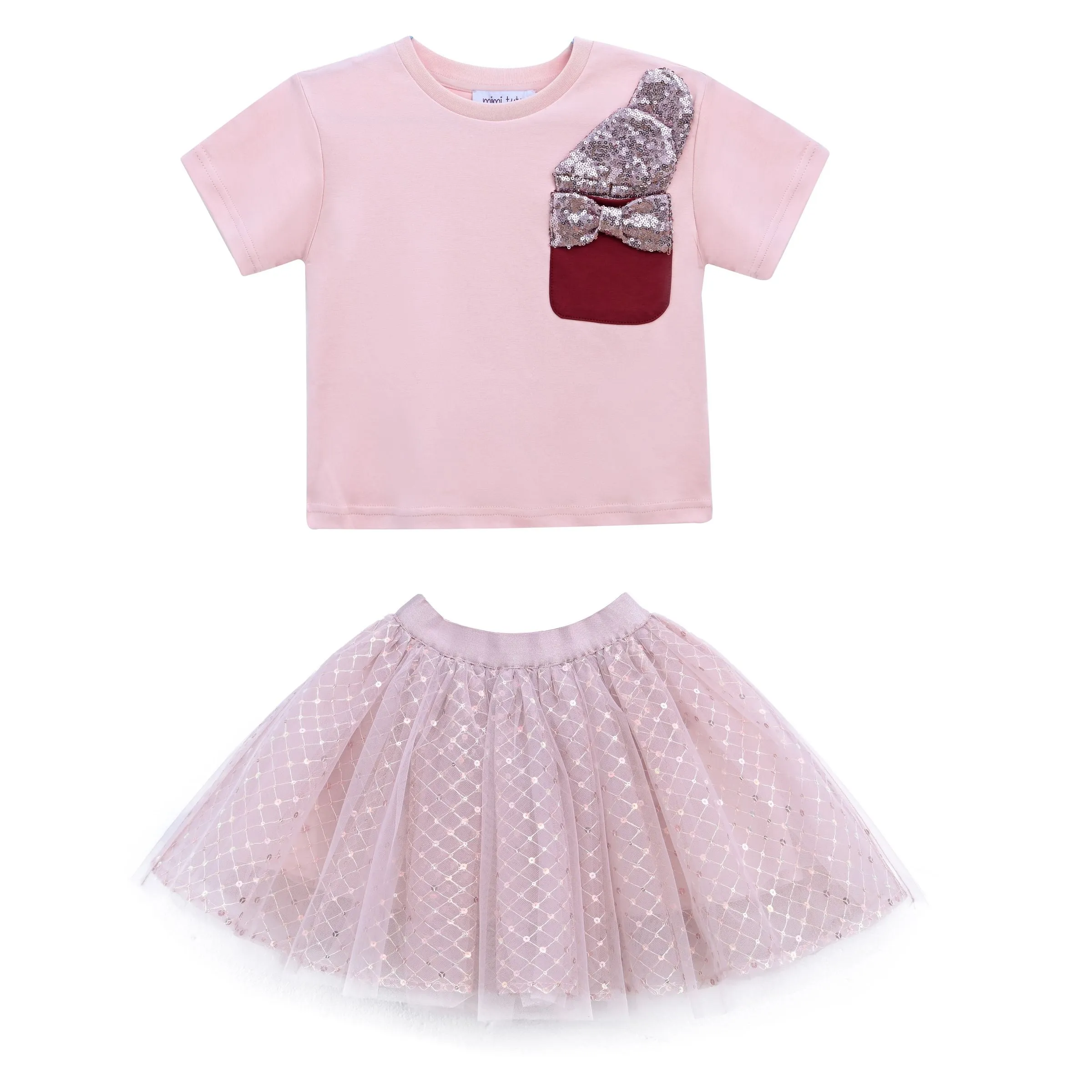 Pink Glimmer Applique Outfit