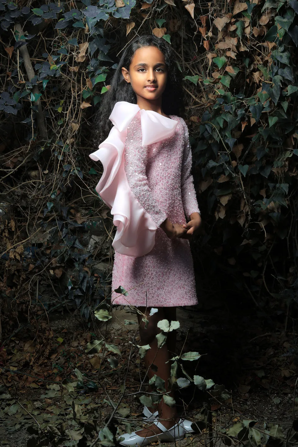 Pink Reem Trapeze Bow Dress