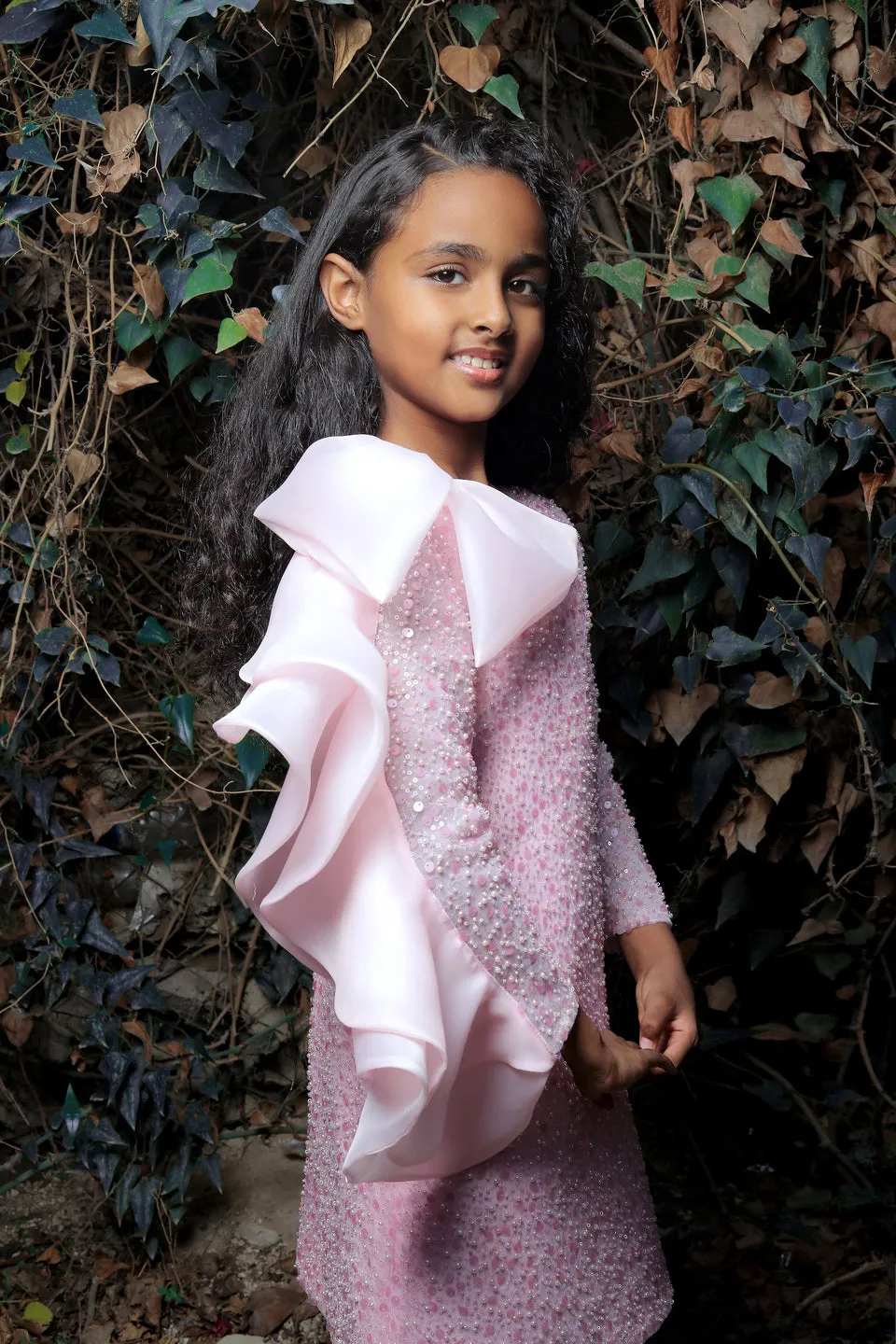 Pink Reem Trapeze Bow Dress