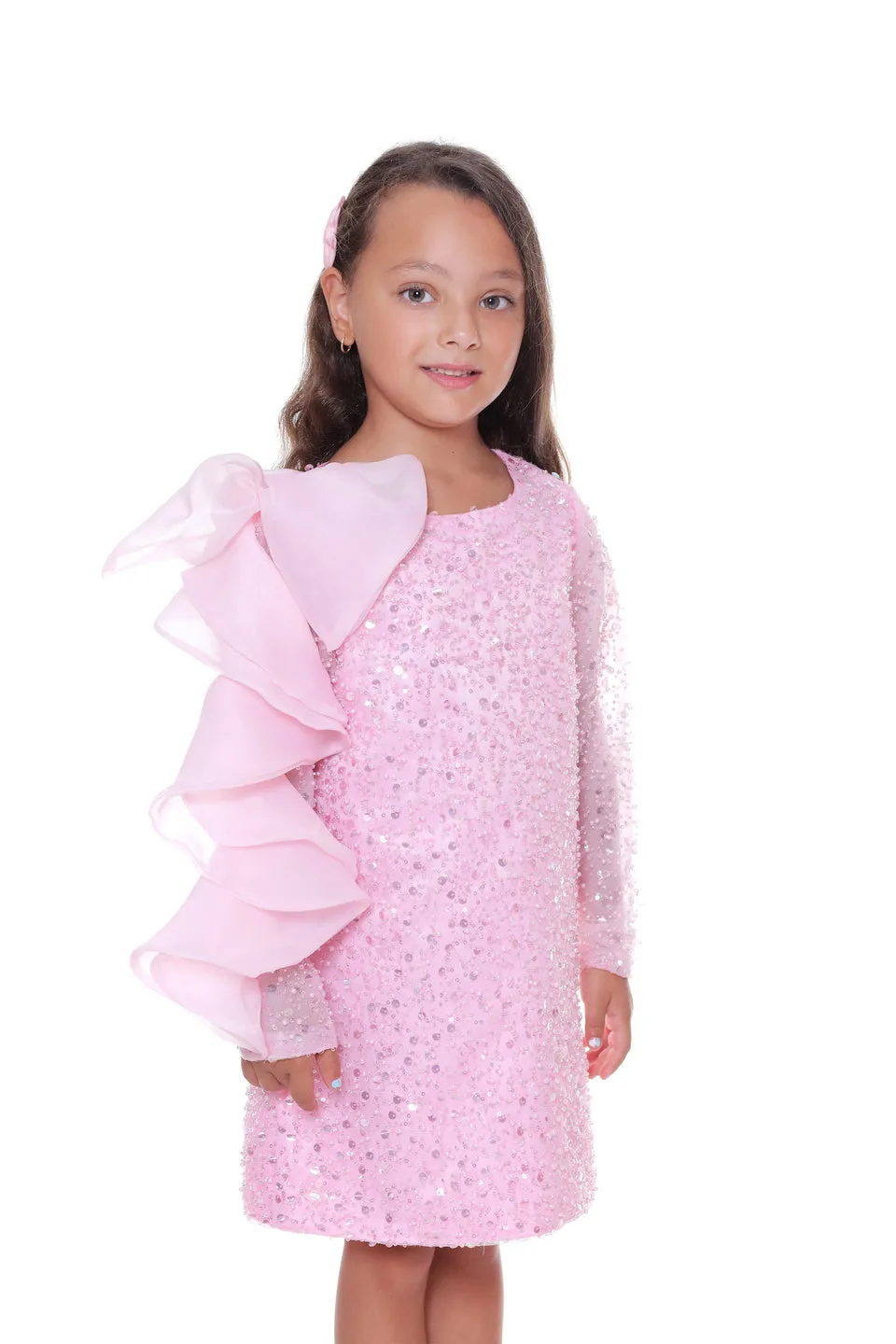 Pink Reem Trapeze Bow Dress
