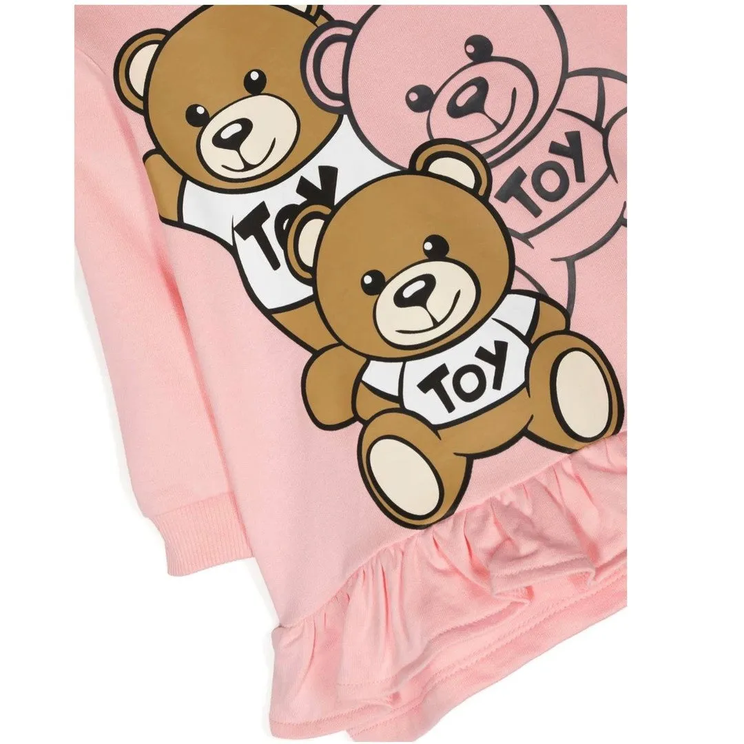 Pink Three Bear Print Dress