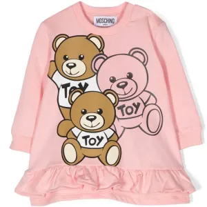 Pink Three Bear Print Dress