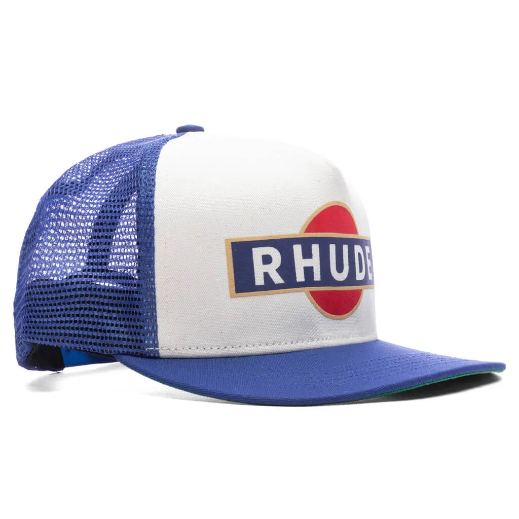 Racer Trucker Hat - Navy/Off-White