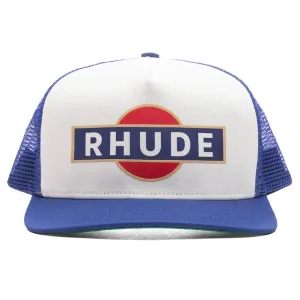 Racer Trucker Hat - Navy/Off-White