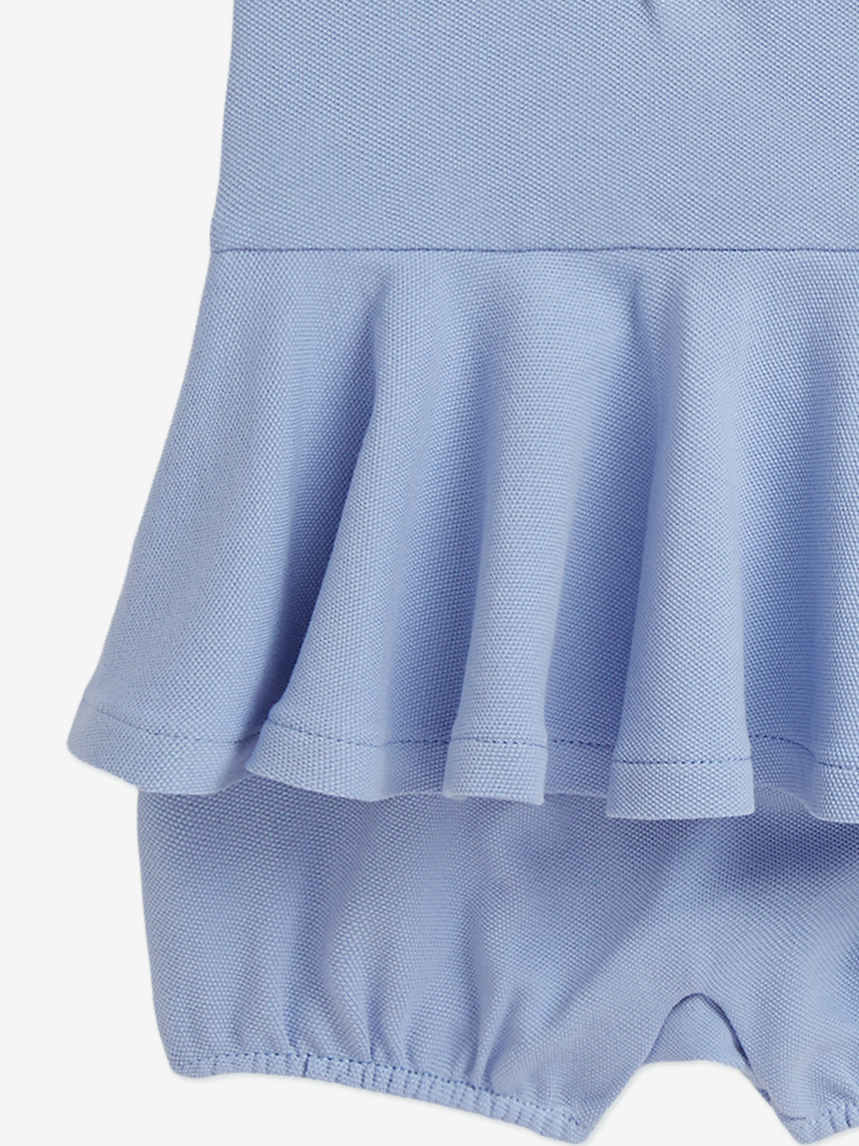 Ralph Lauren Baby Girls Peplum Bubble Romper in Blue