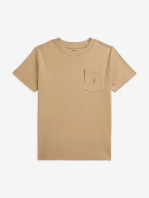 Ralph Lauren Boys Jersey Pocket T-Shirt in Beige
