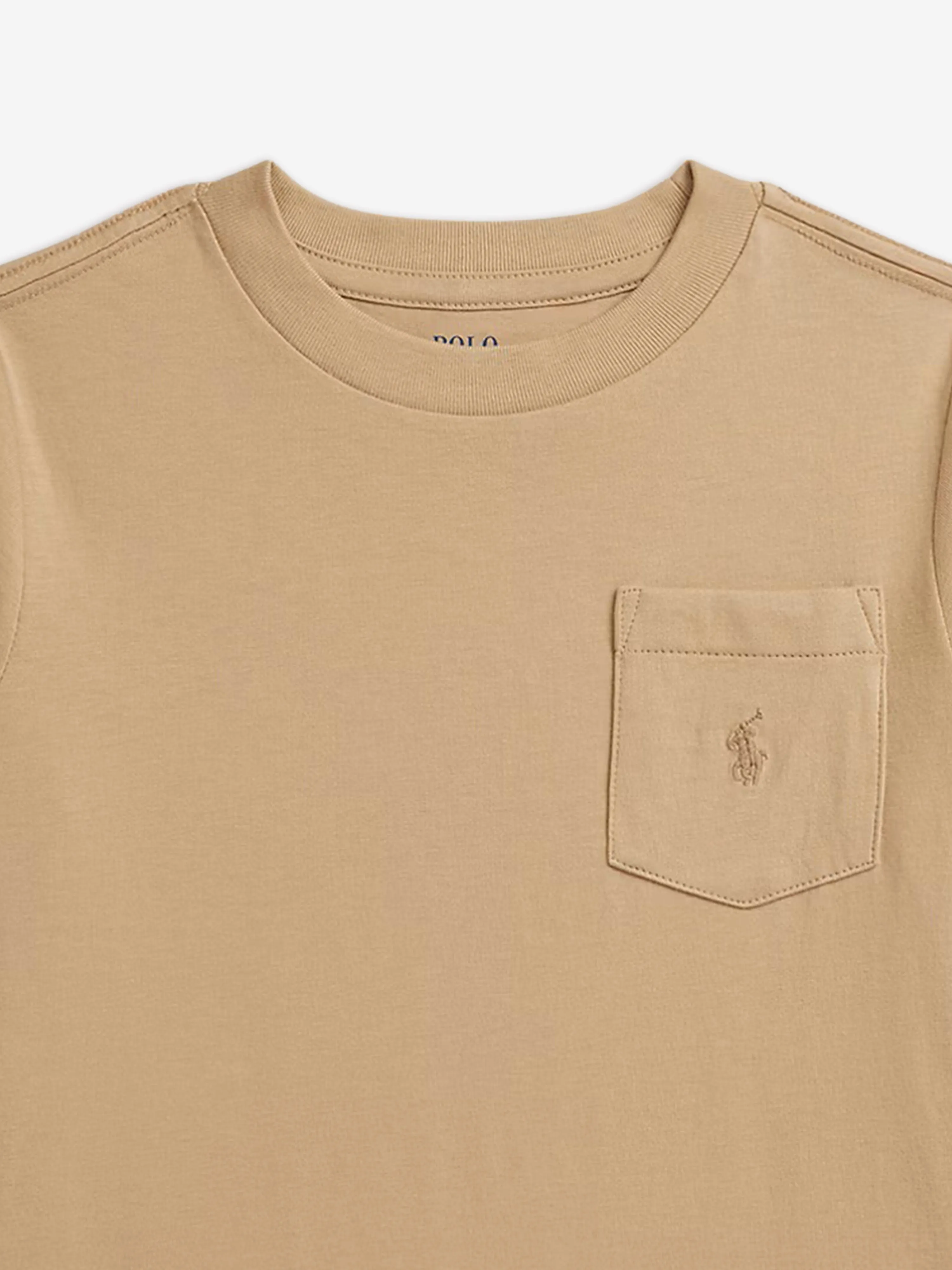 Ralph Lauren Boys Jersey Pocket T-Shirt in Beige