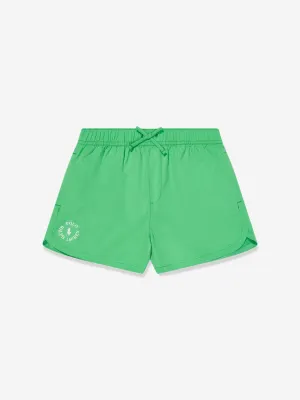 Ralph Lauren Girls Athletic Logo Shorts in Green