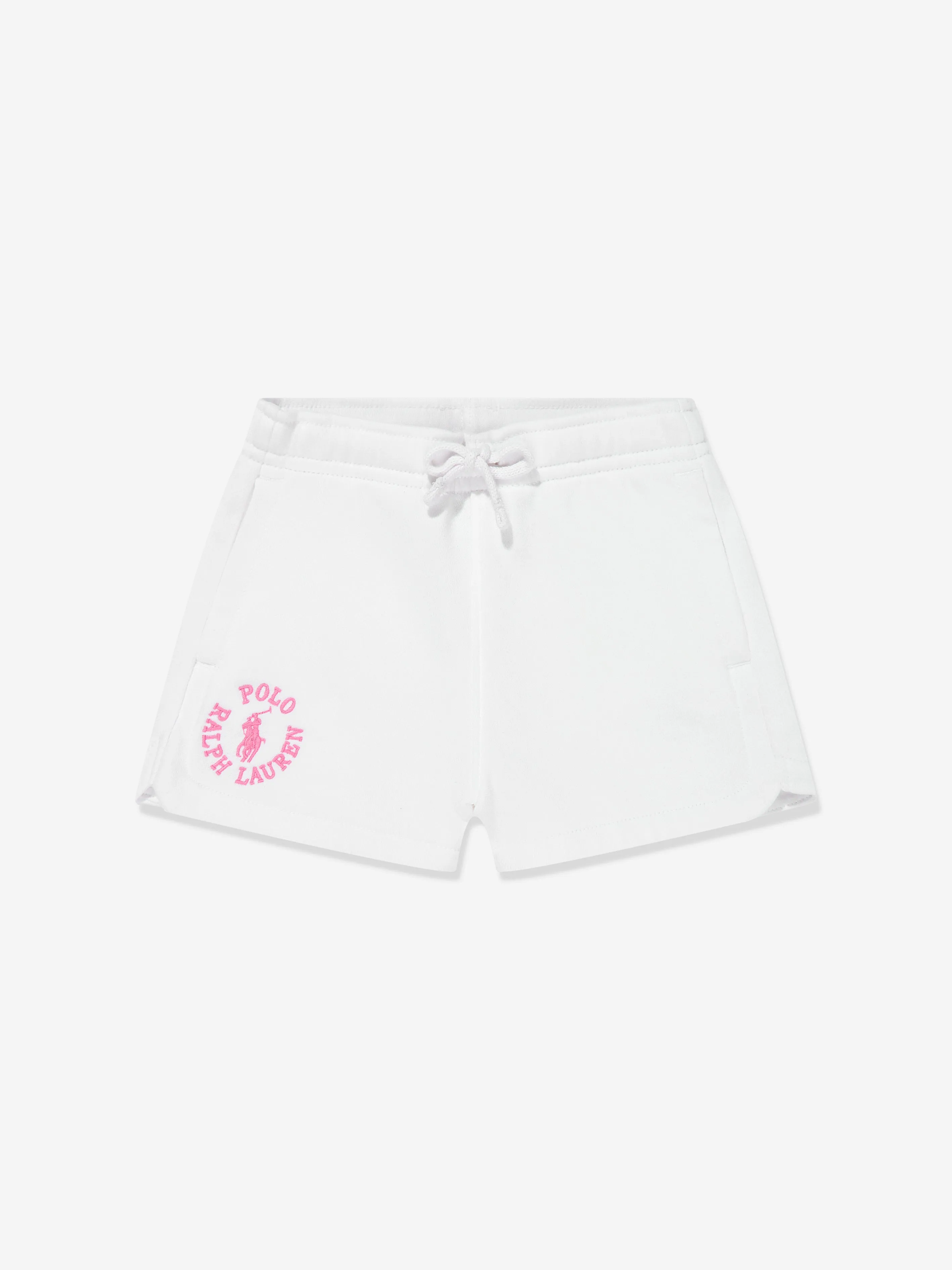 Ralph Lauren Girls Athletic Logo Shorts in White