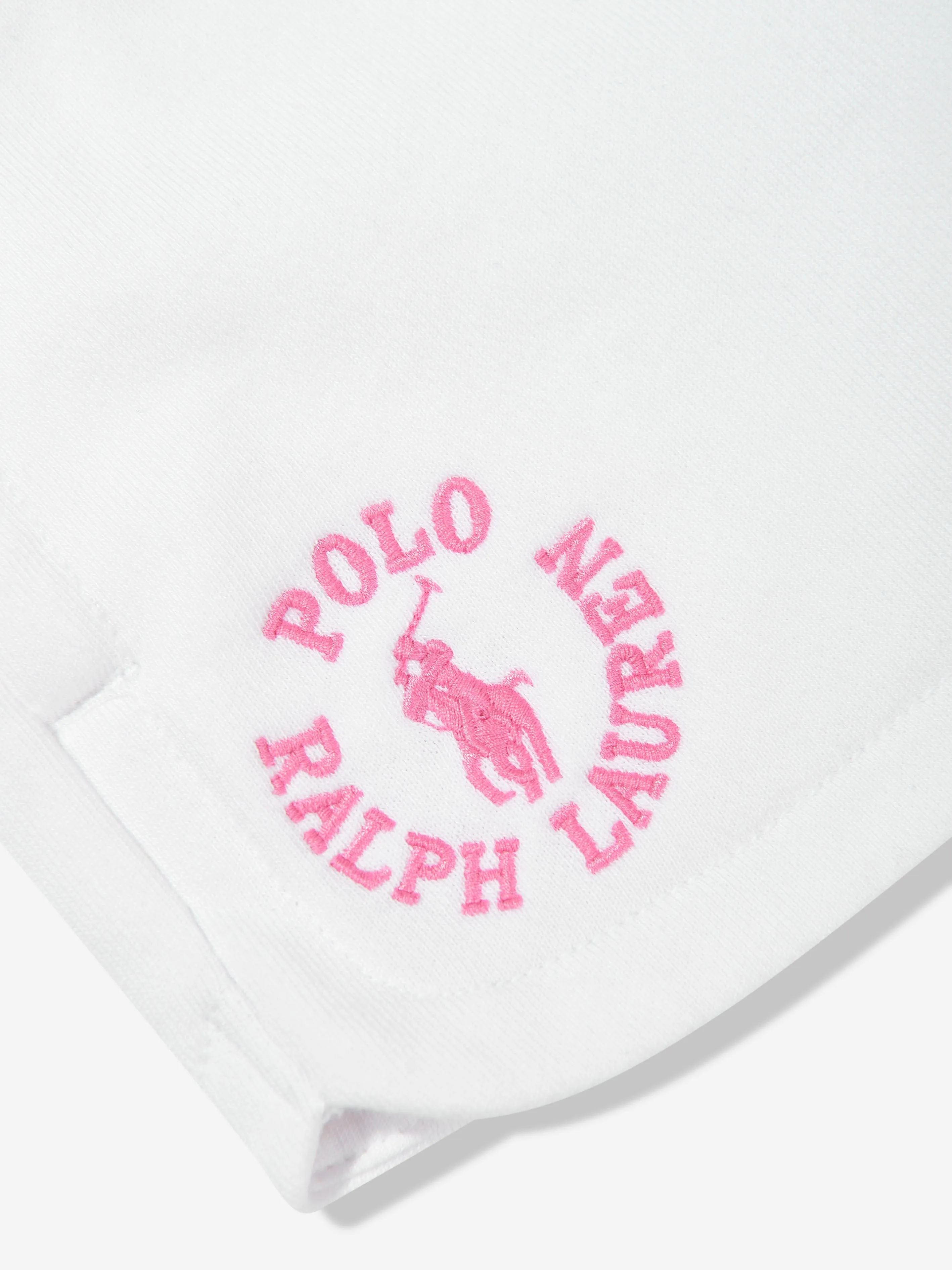 Ralph Lauren Girls Athletic Logo Shorts in White