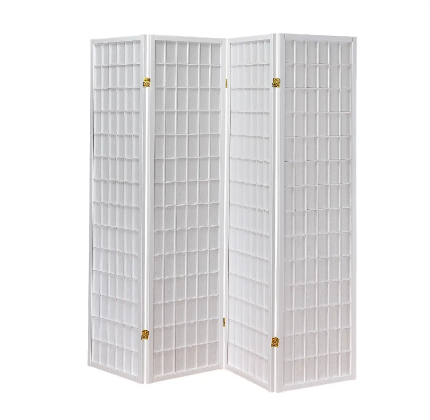 Roberto 4-Panel Folding Screen White