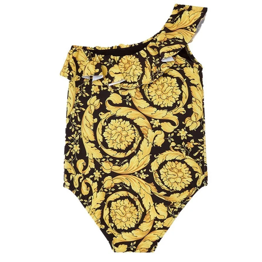 Ruffle-Trimmed One-Shoulder Swimsuit