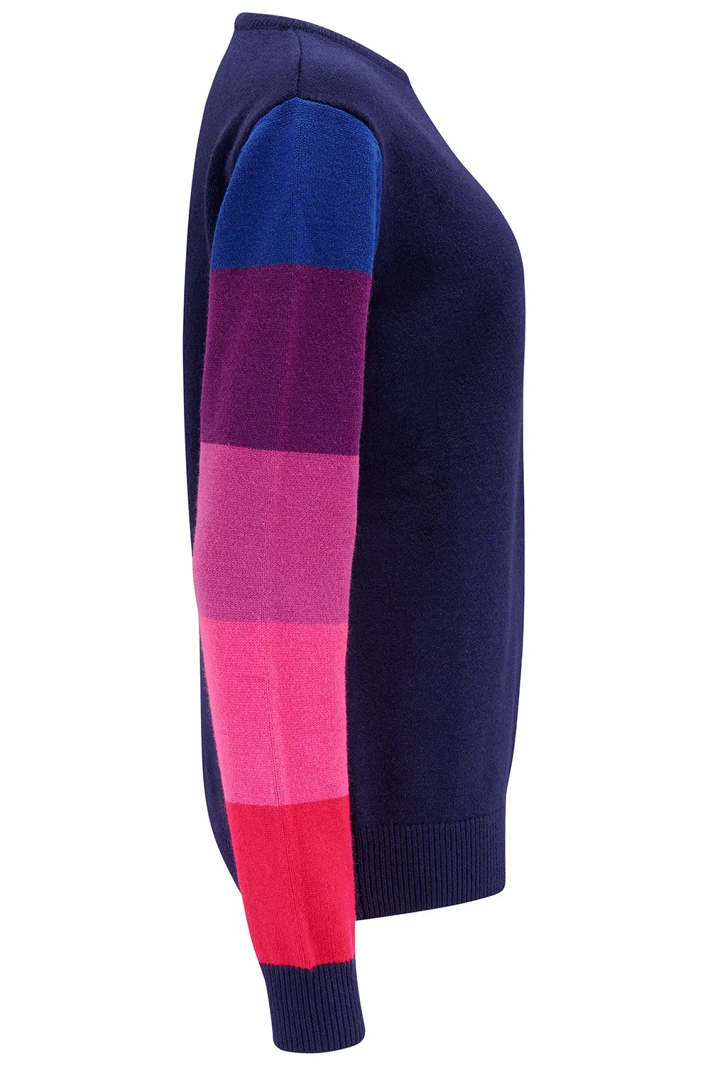 Stacey Jumper - Navy. Colour Block Sleeve