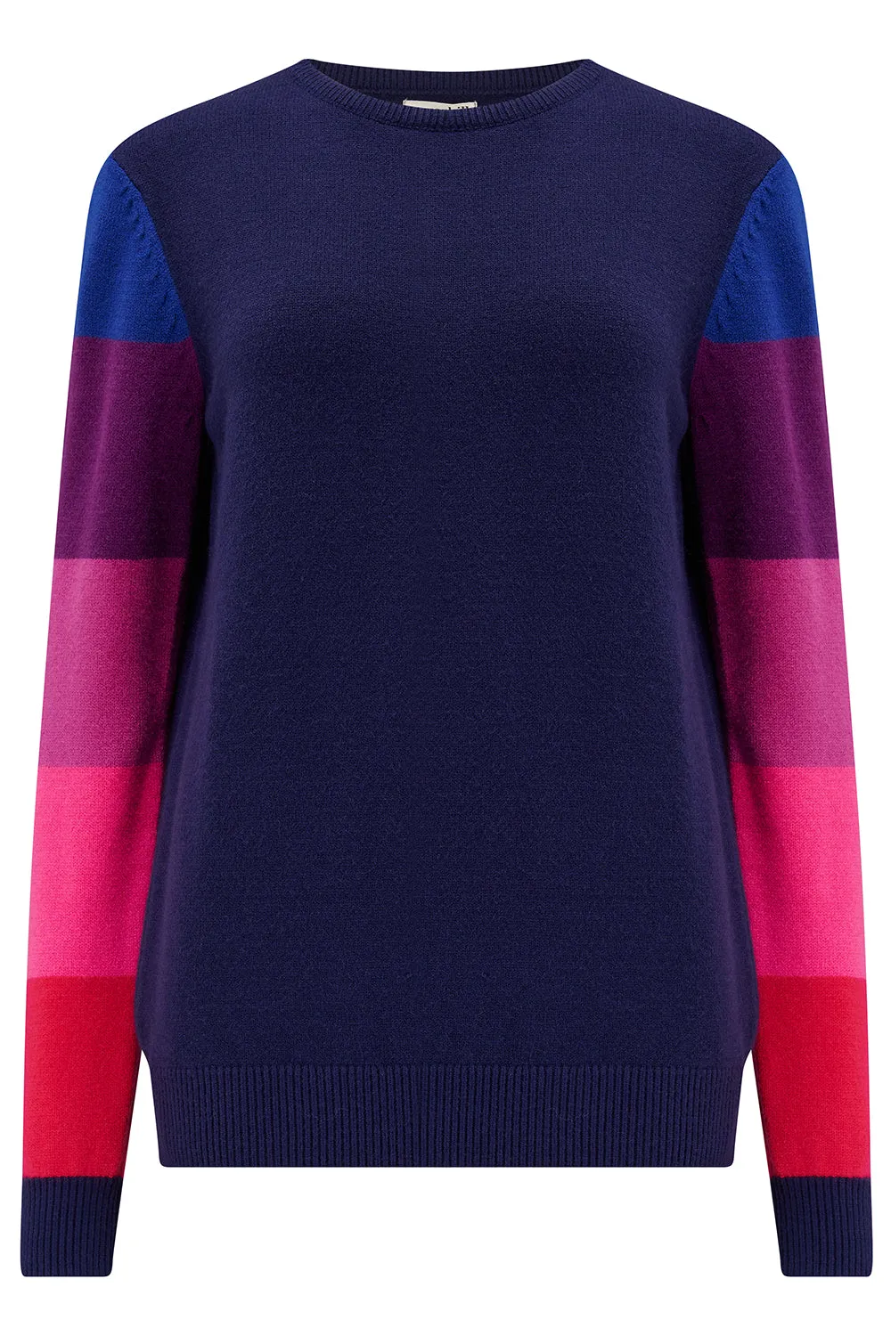 Stacey Jumper - Navy. Colour Block Sleeve