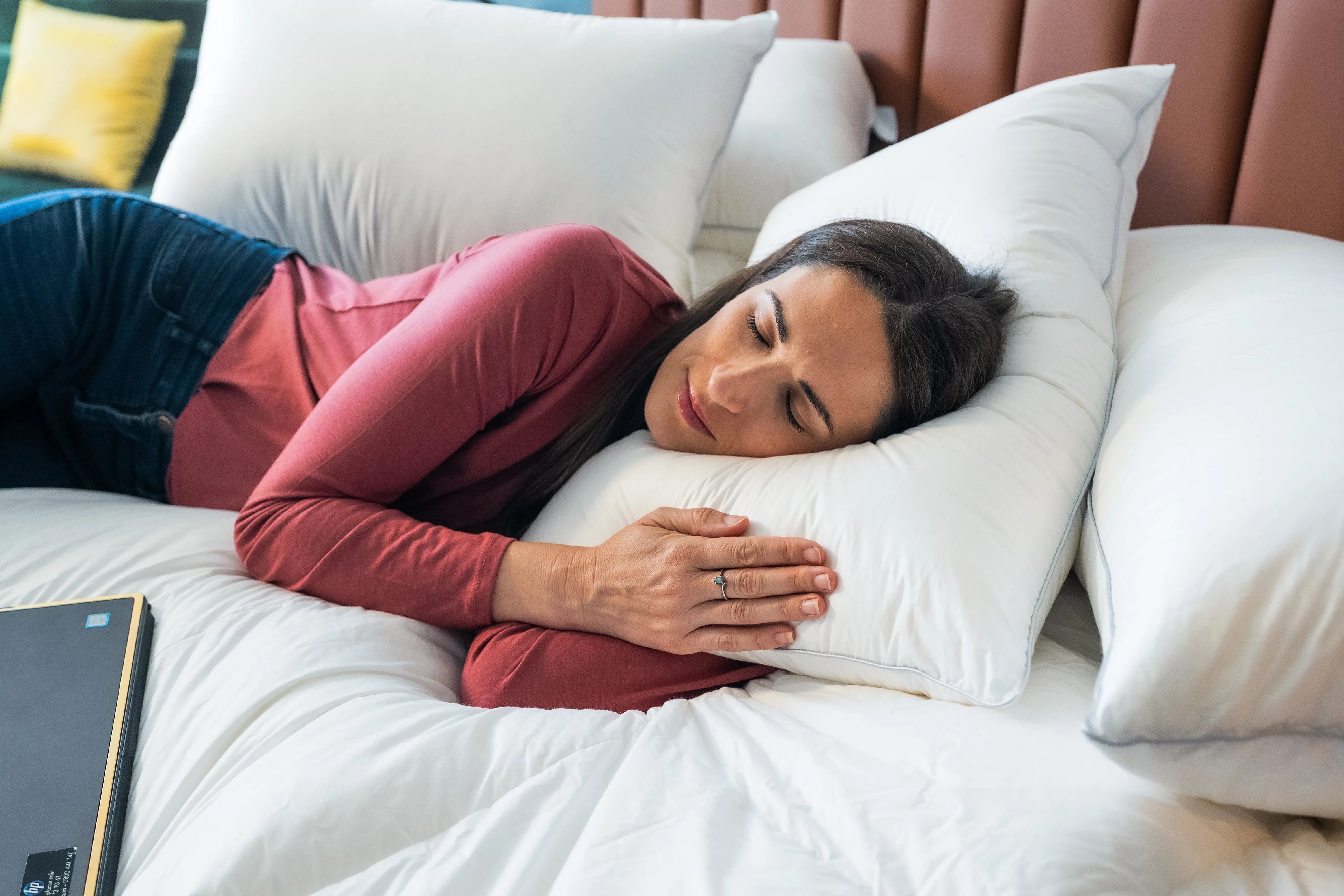 Standard Size SOFT density LOW profile Pillow 95% White European Duck Down 700 Fill Power