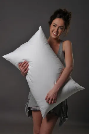 Standard Size SOFT density LOW profile Pillow 95% White European Duck Down 700 Fill Power