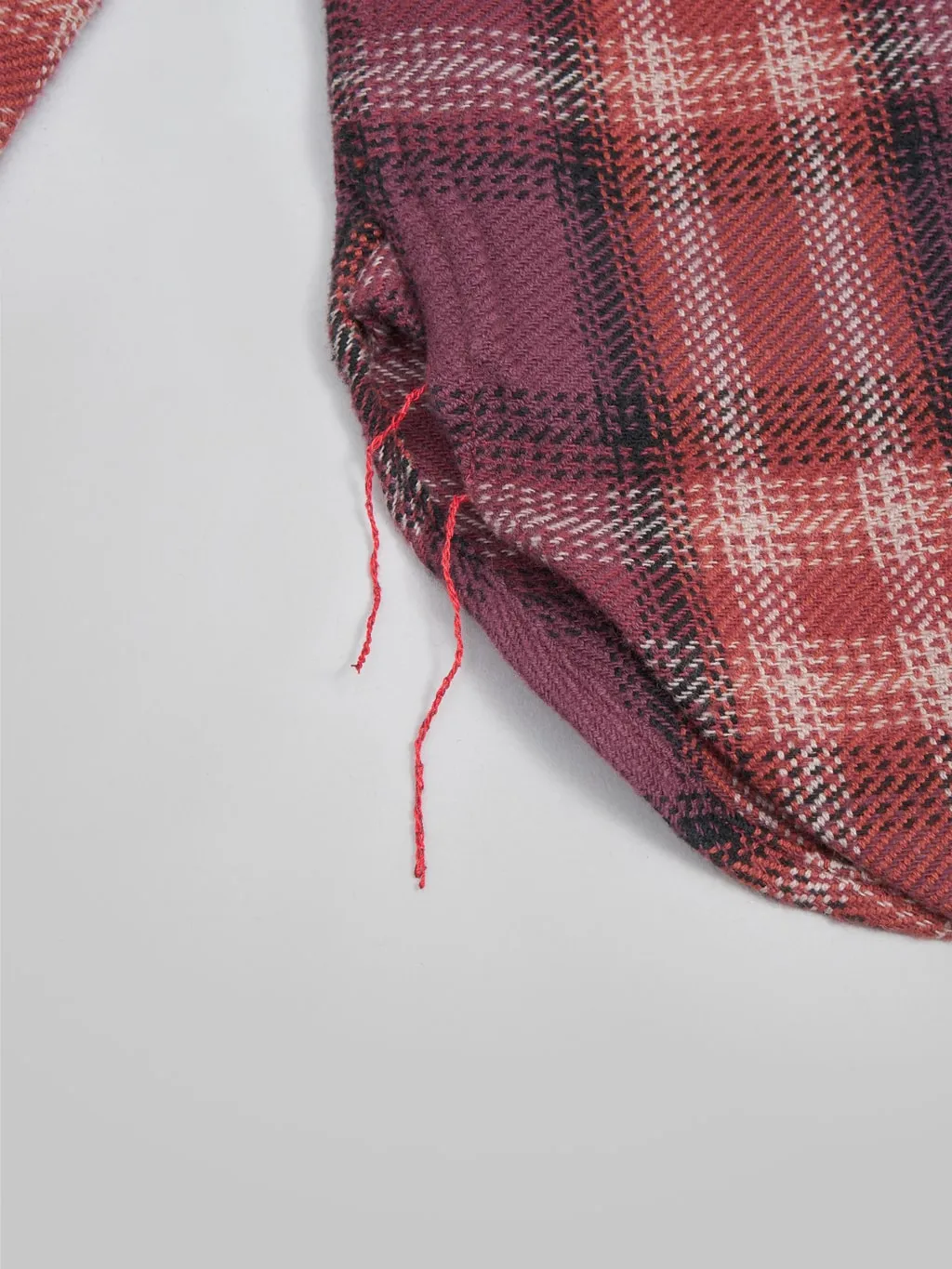 Sugar Cane Twill Check Flannel Shirt Red