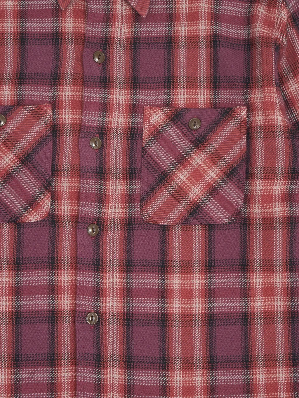 Sugar Cane Twill Check Flannel Shirt Red