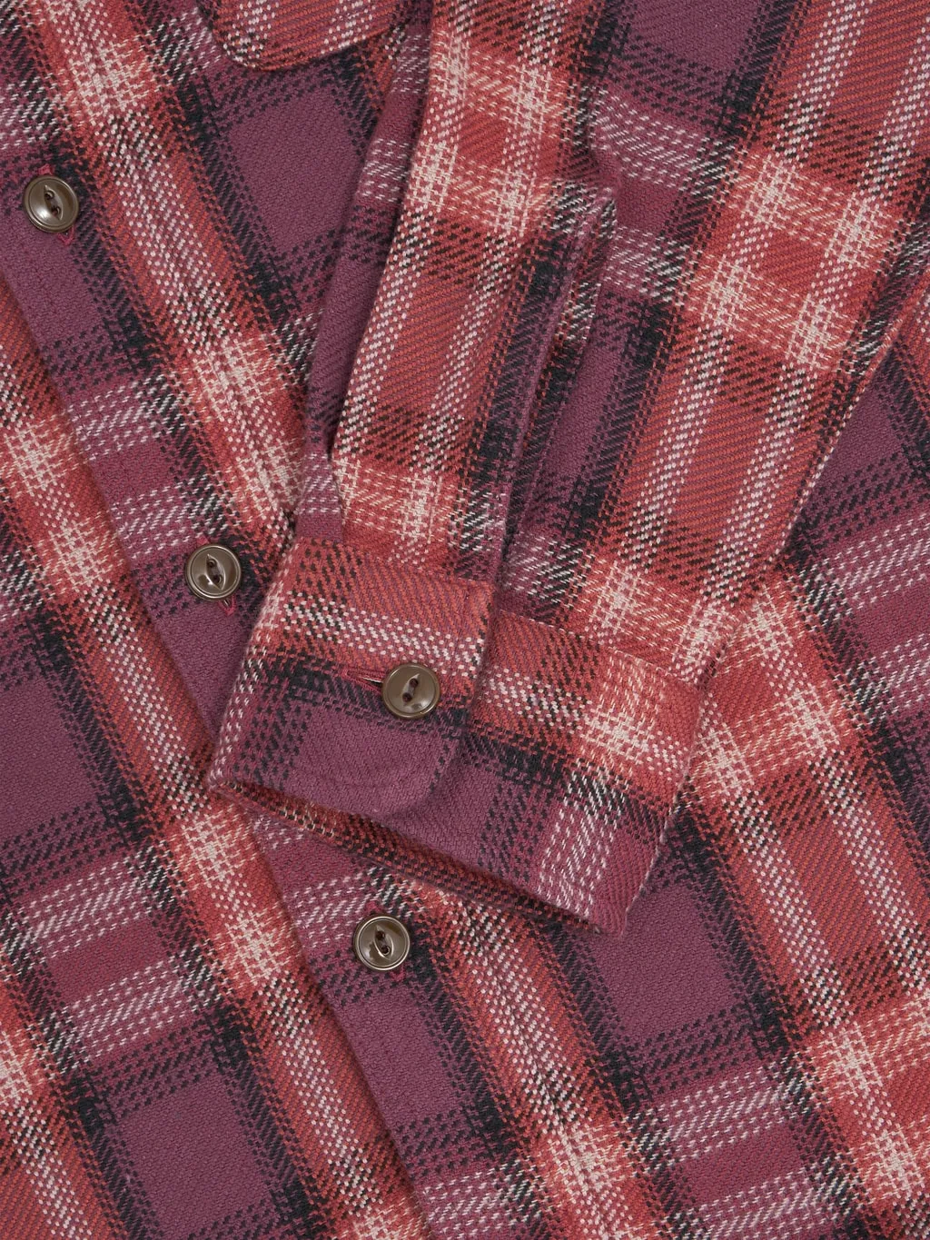 Sugar Cane Twill Check Flannel Shirt Red