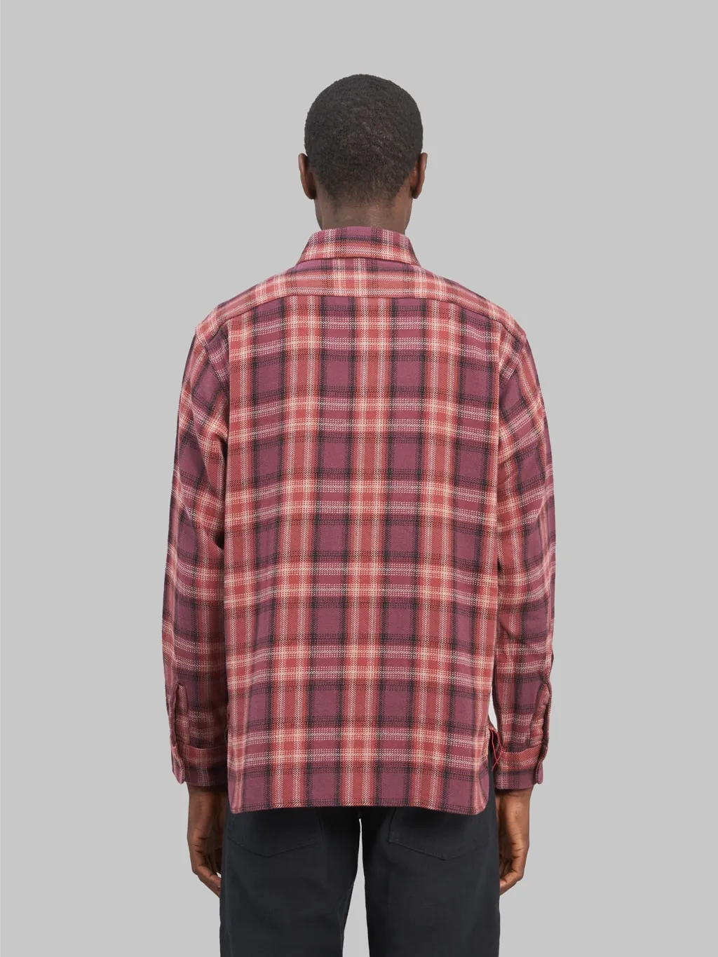 Sugar Cane Twill Check Flannel Shirt Red