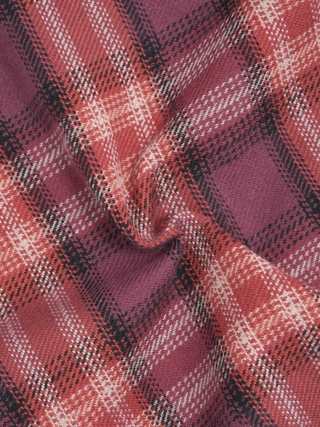 Sugar Cane Twill Check Flannel Shirt Red