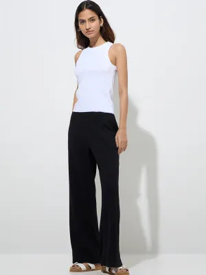 Superstar White Ribbed-Textured Cotton-Blend Tank Top