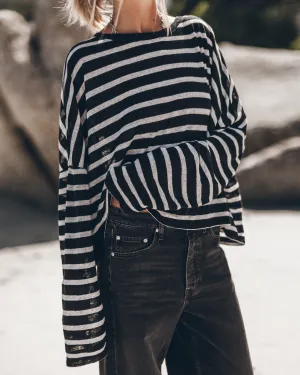 The Striped Loose Linen Longsleeve