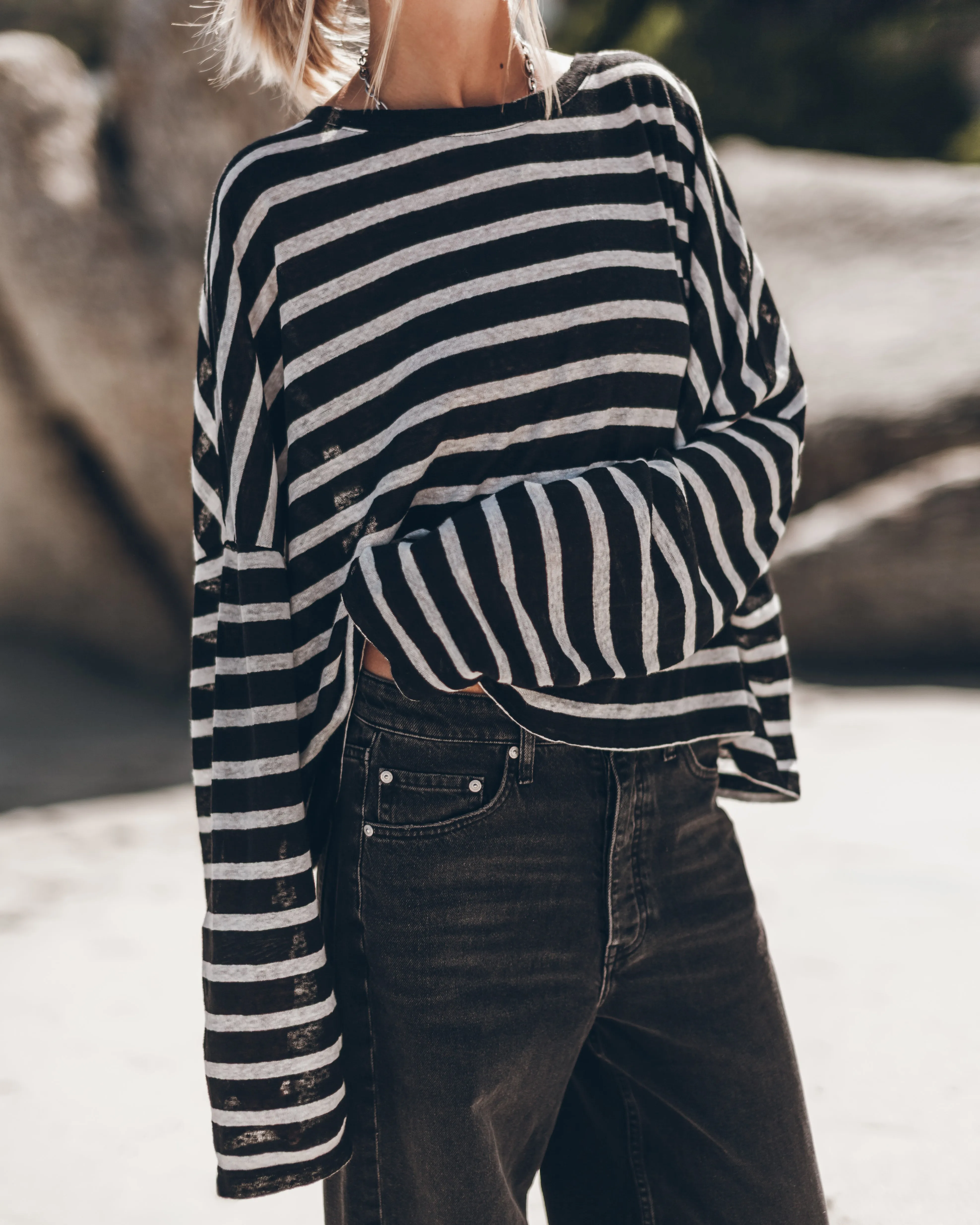 The Striped Loose Linen Longsleeve